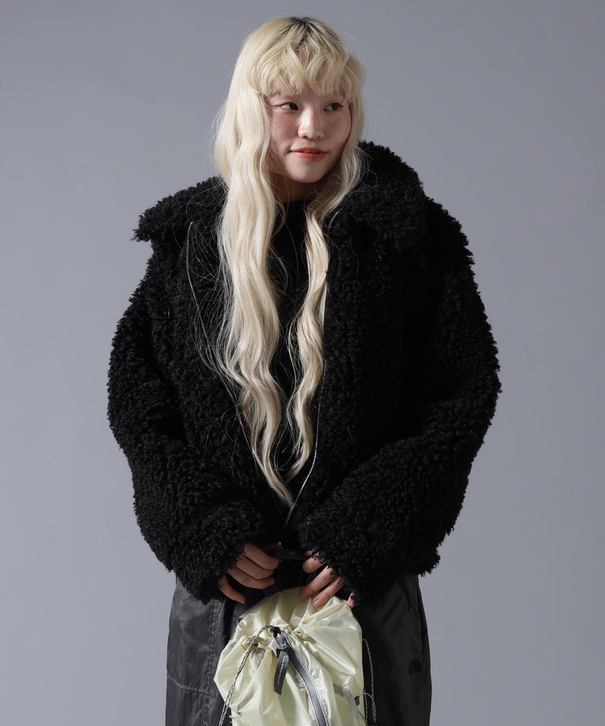 B omnivore/ビーオムニボー BOA COLLAR BLOUSON
