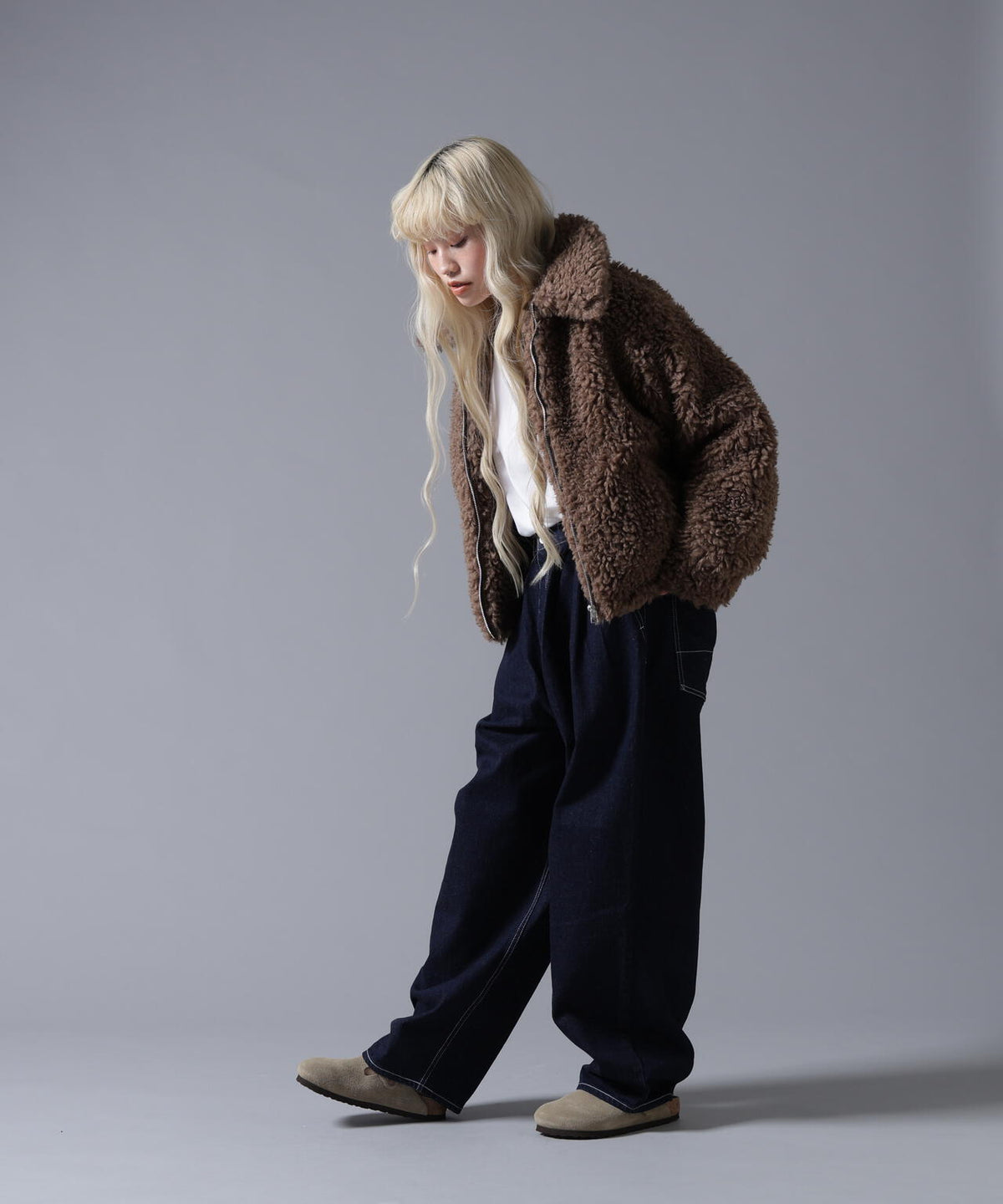 B omnivore/ビーオムニボー BOA COLLAR BLOUSON