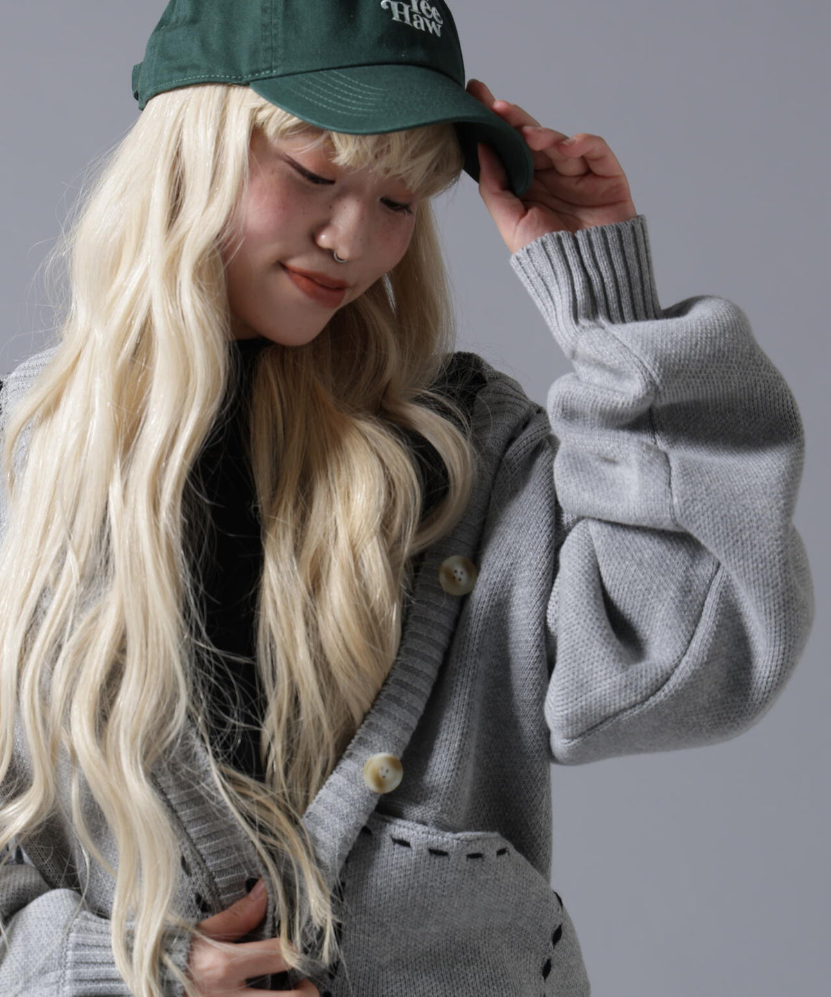 B omnivore/ビーオムニボー STITCH KNIT CARDIGAN