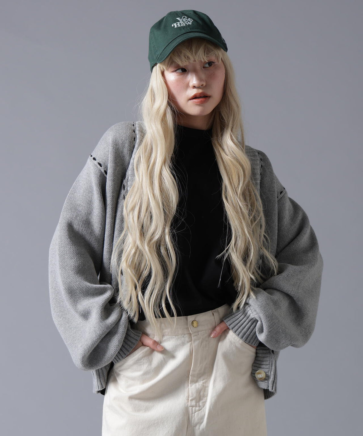 B omnivore/ビーオムニボー STITCH KNIT CARDIGAN