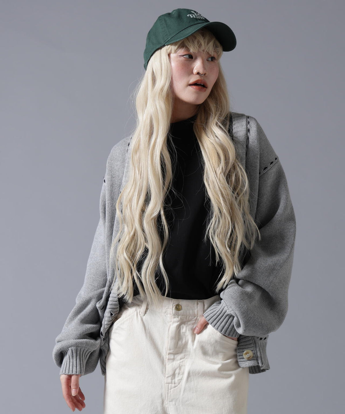 B omnivore/ビーオムニボー STITCH KNIT CARDIGAN