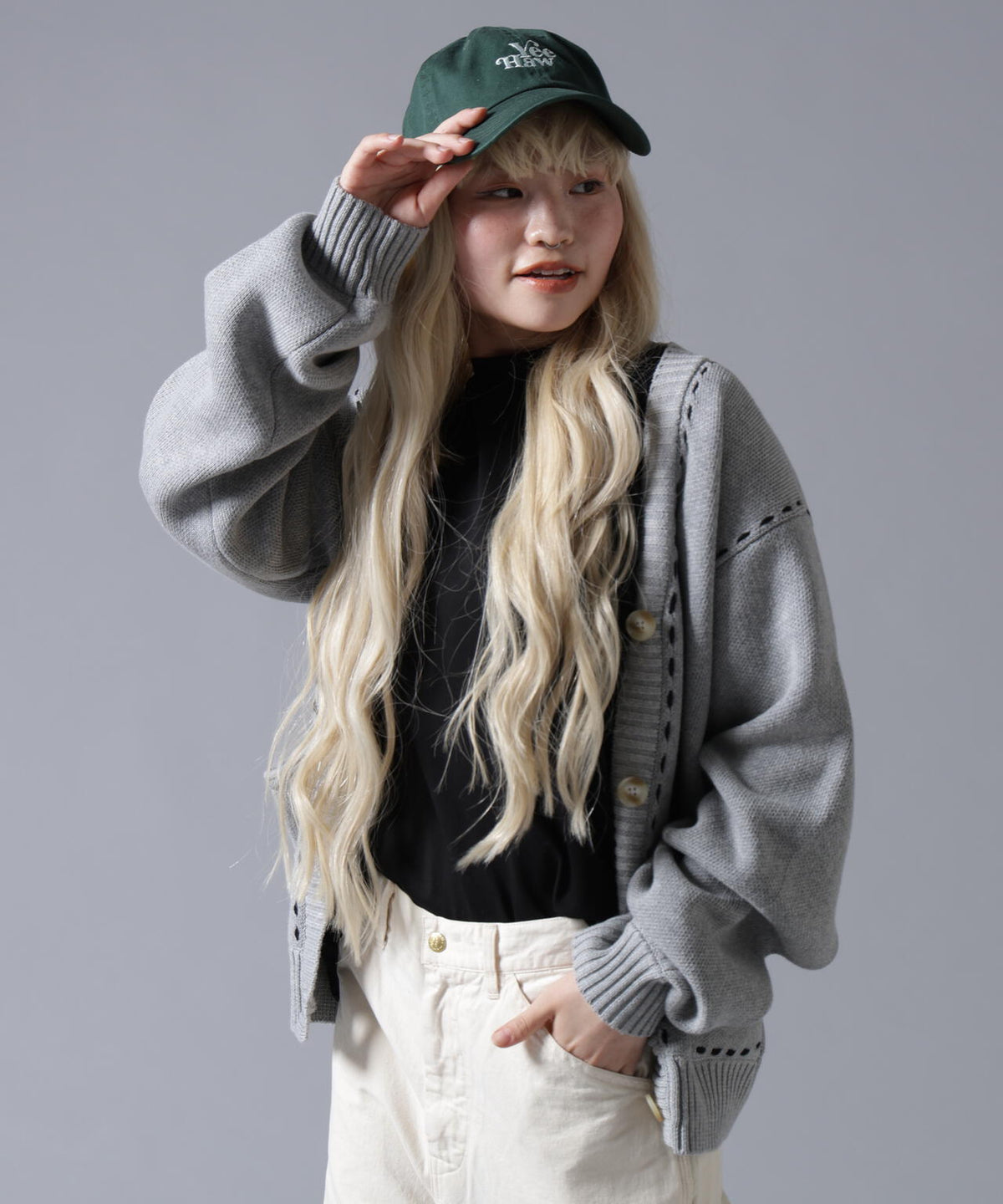 B omnivore/ビーオムニボー STITCH KNIT CARDIGAN
