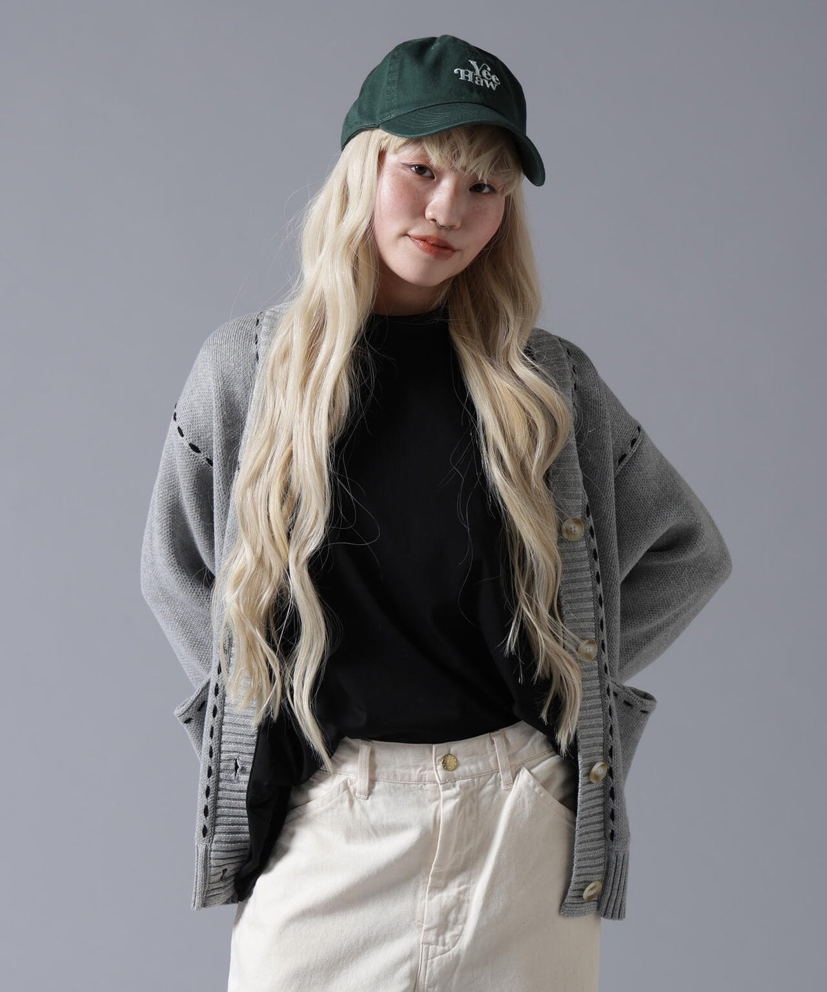 B omnivore/ビーオムニボー STITCH KNIT CARDIGAN