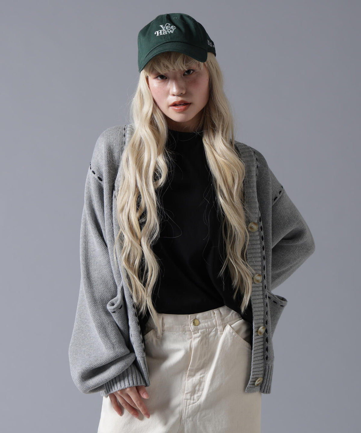 B omnivore/ビーオムニボー STITCH KNIT CARDIGAN