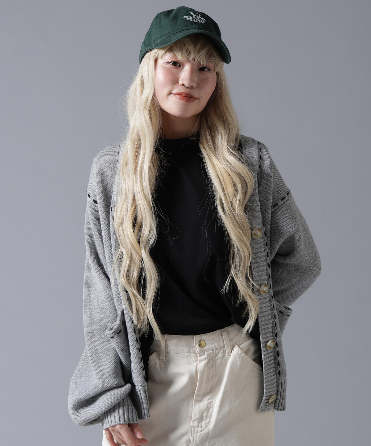 B omnivore/ビーオムニボー STITCH KNIT CARDIGAN