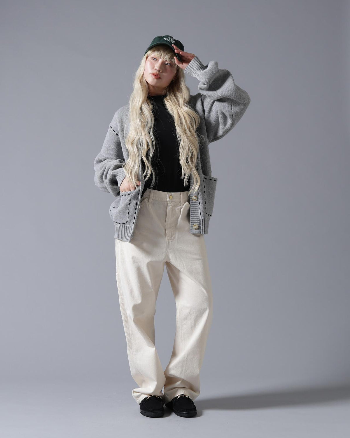 B omnivore/ビーオムニボー STITCH KNIT CARDIGAN