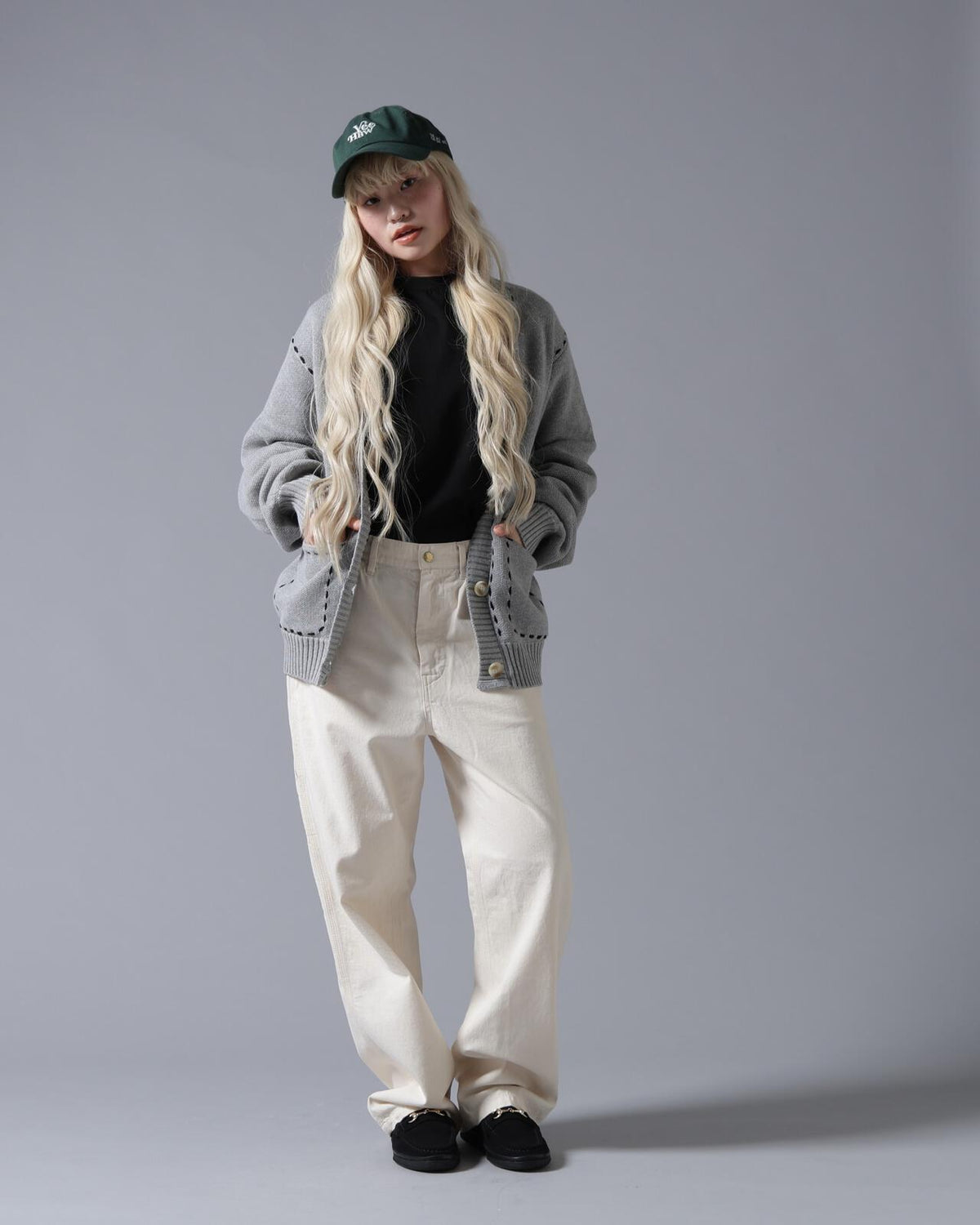 B omnivore/ビーオムニボー STITCH KNIT CARDIGAN