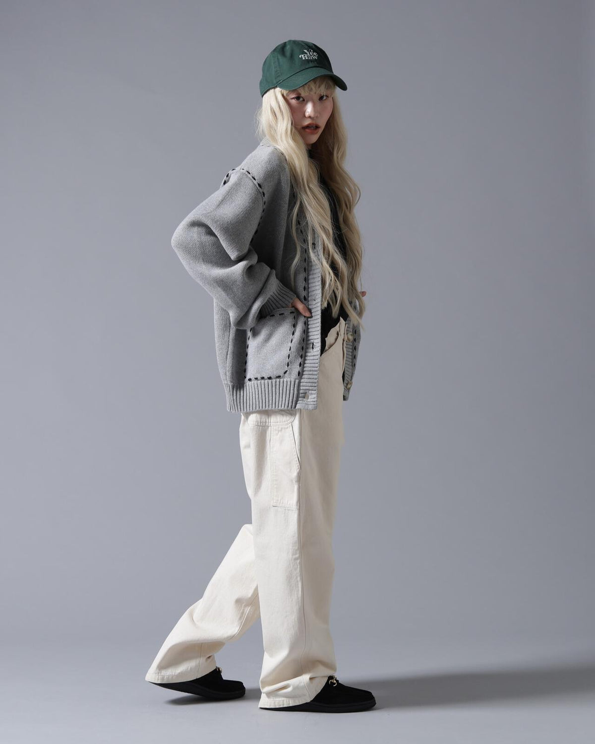 B omnivore/ビーオムニボー STITCH KNIT CARDIGAN