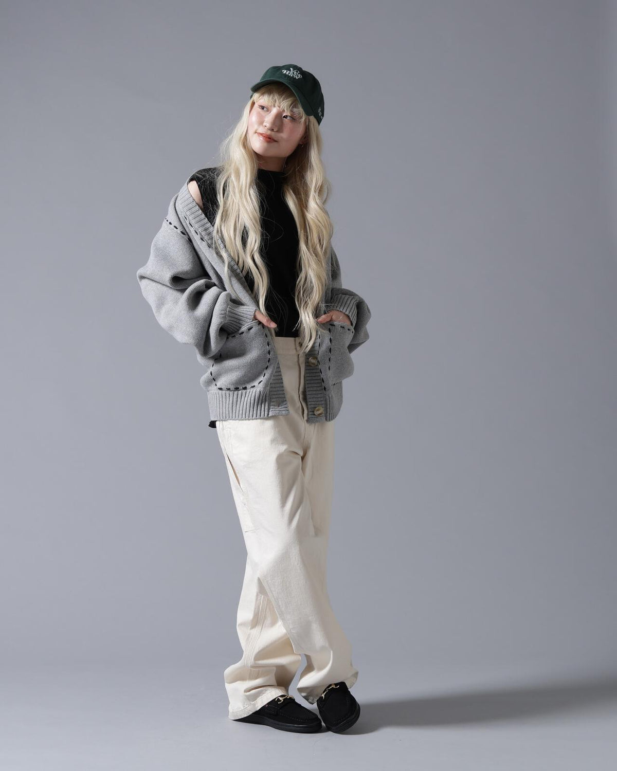 B omnivore/ビーオムニボー STITCH KNIT CARDIGAN