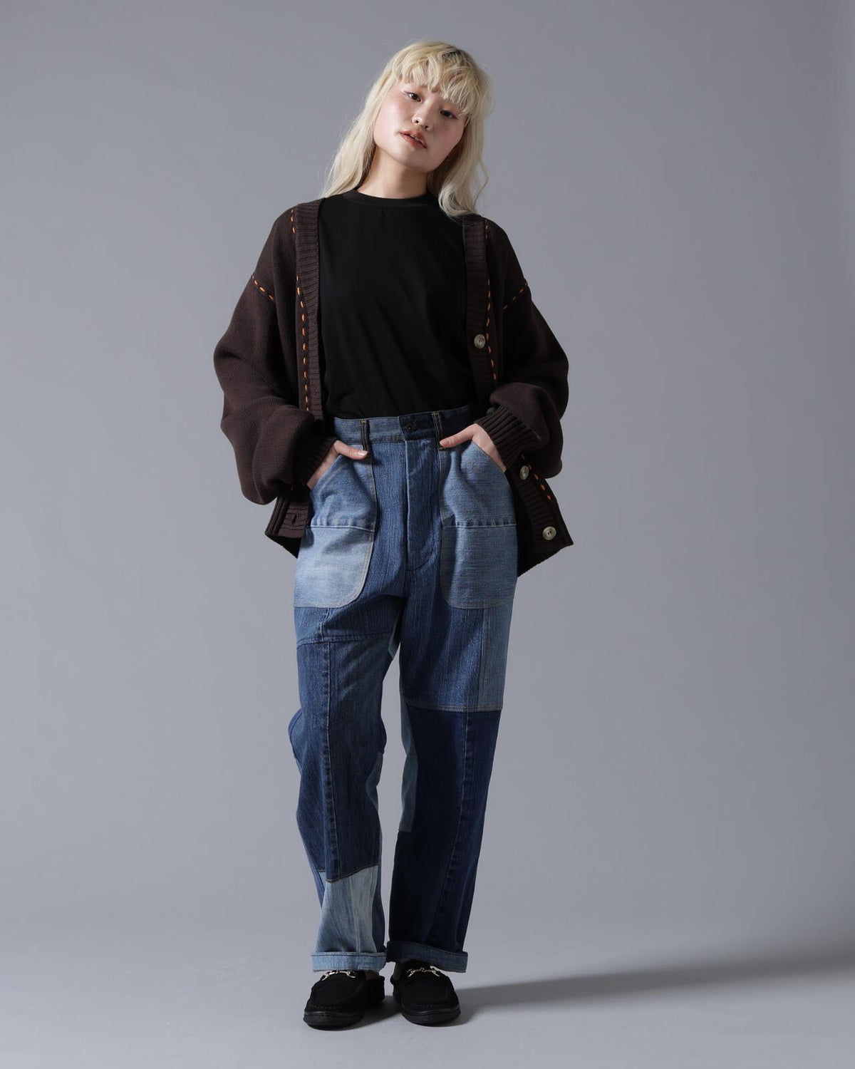 B omnivore/ビーオムニボー STITCH KNIT CARDIGAN