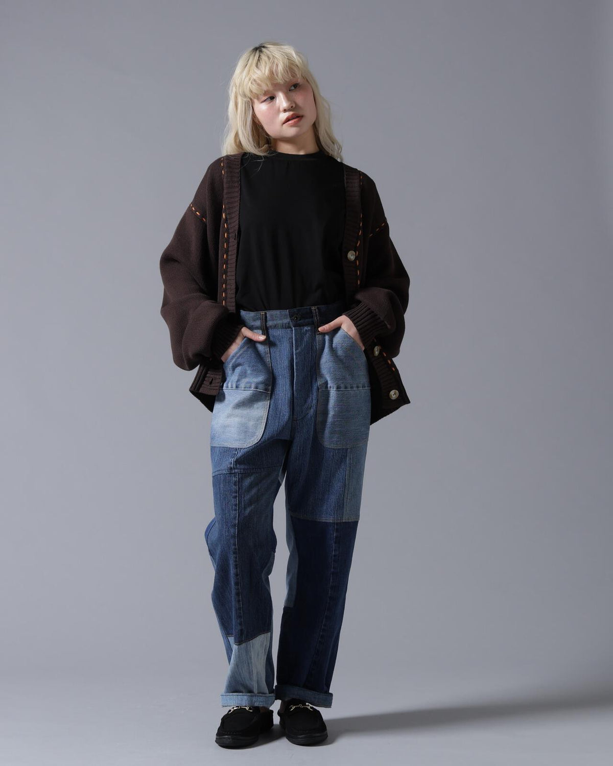 B omnivore/ビーオムニボー STITCH KNIT CARDIGAN