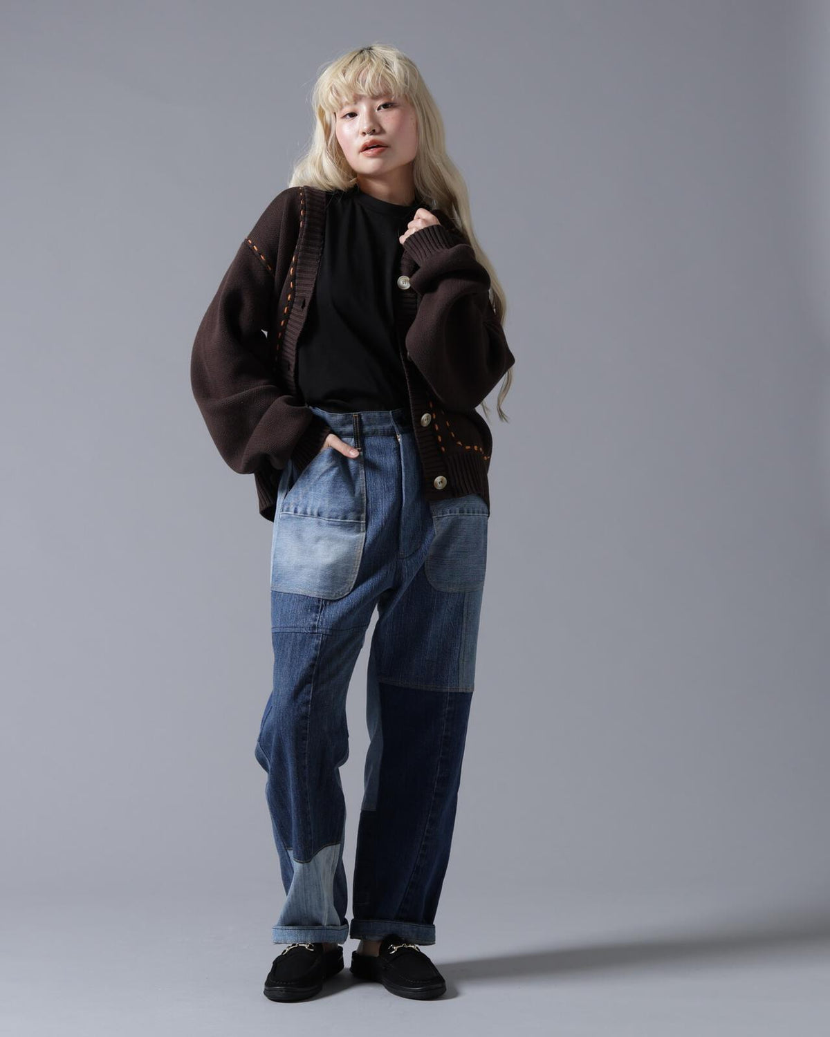 B omnivore/ビーオムニボー STITCH KNIT CARDIGAN