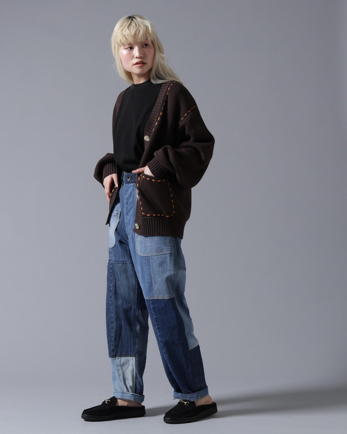 B omnivore/ビーオムニボー STITCH KNIT CARDIGAN