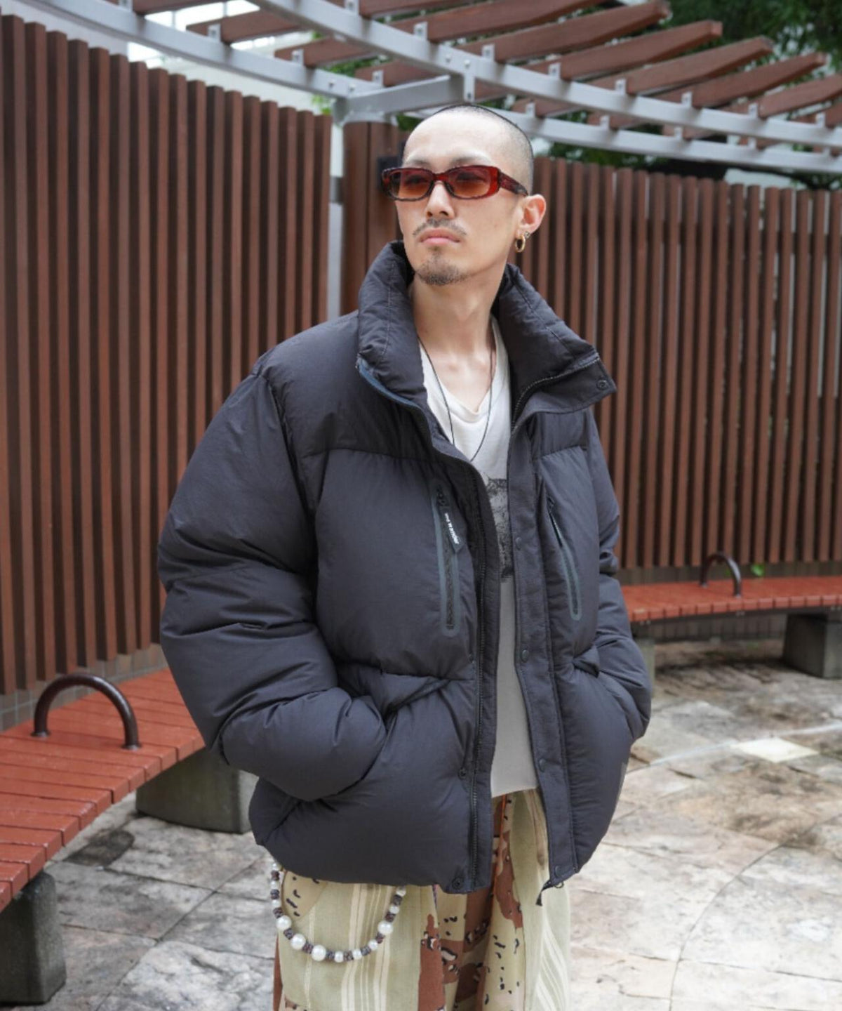 and wander/アンドワンダー puffer down jacket パファーダウンジャケット