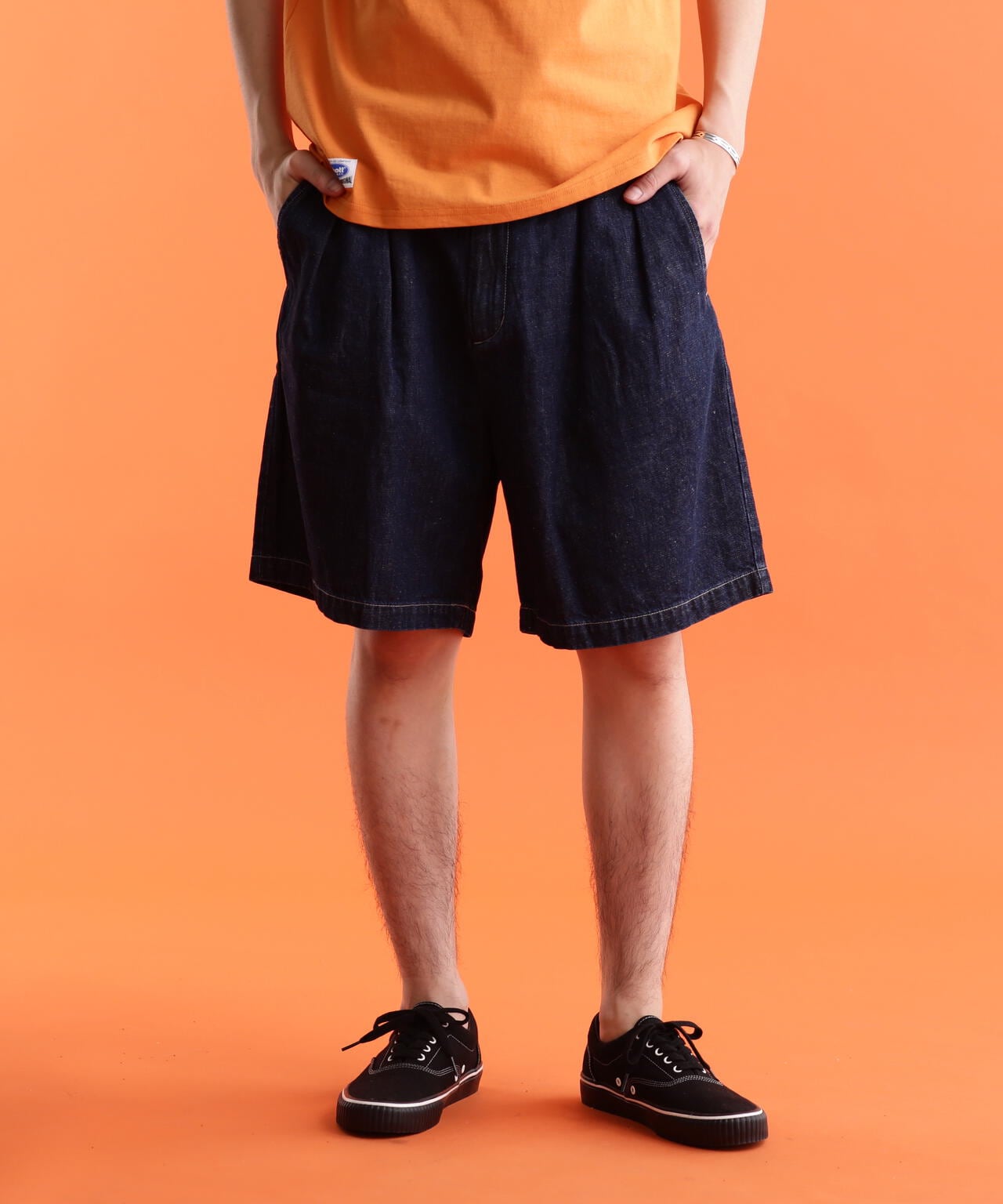 NEP DENIM 2TUCK SHORTS/ネップデニム 2タックショーツ