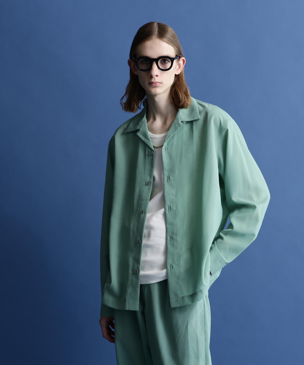 SLUB CHIFFON L/S SHIRT/スラブシフォン シャツ