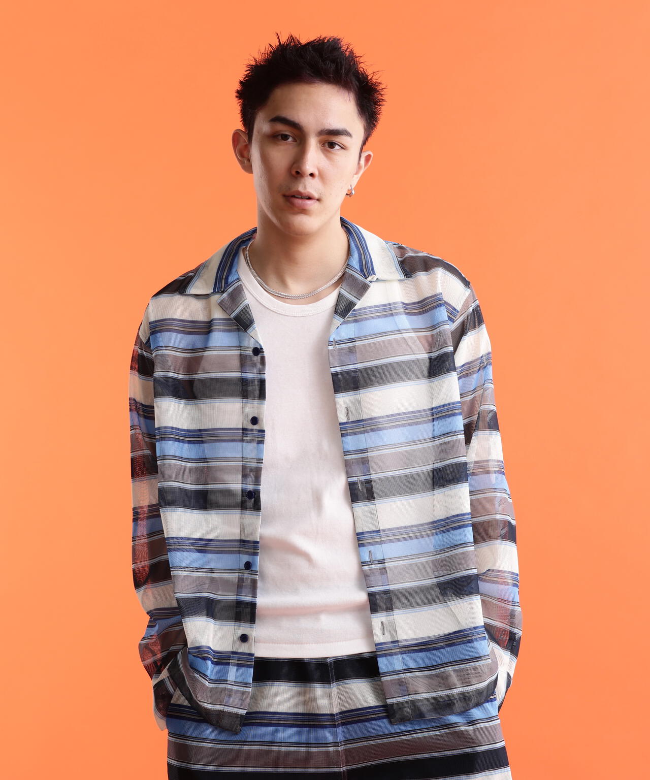 PATTERNED MESH L/S SHIRT/パターンメッシュ ロングスリーブシャツ