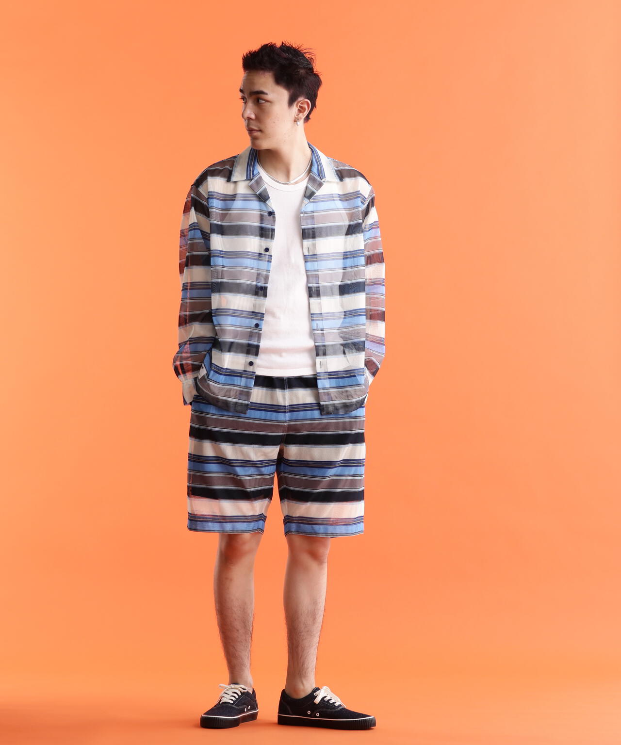 PATTERNED MESH L/S SHIRT/パターンメッシュ ロングスリーブシャツ