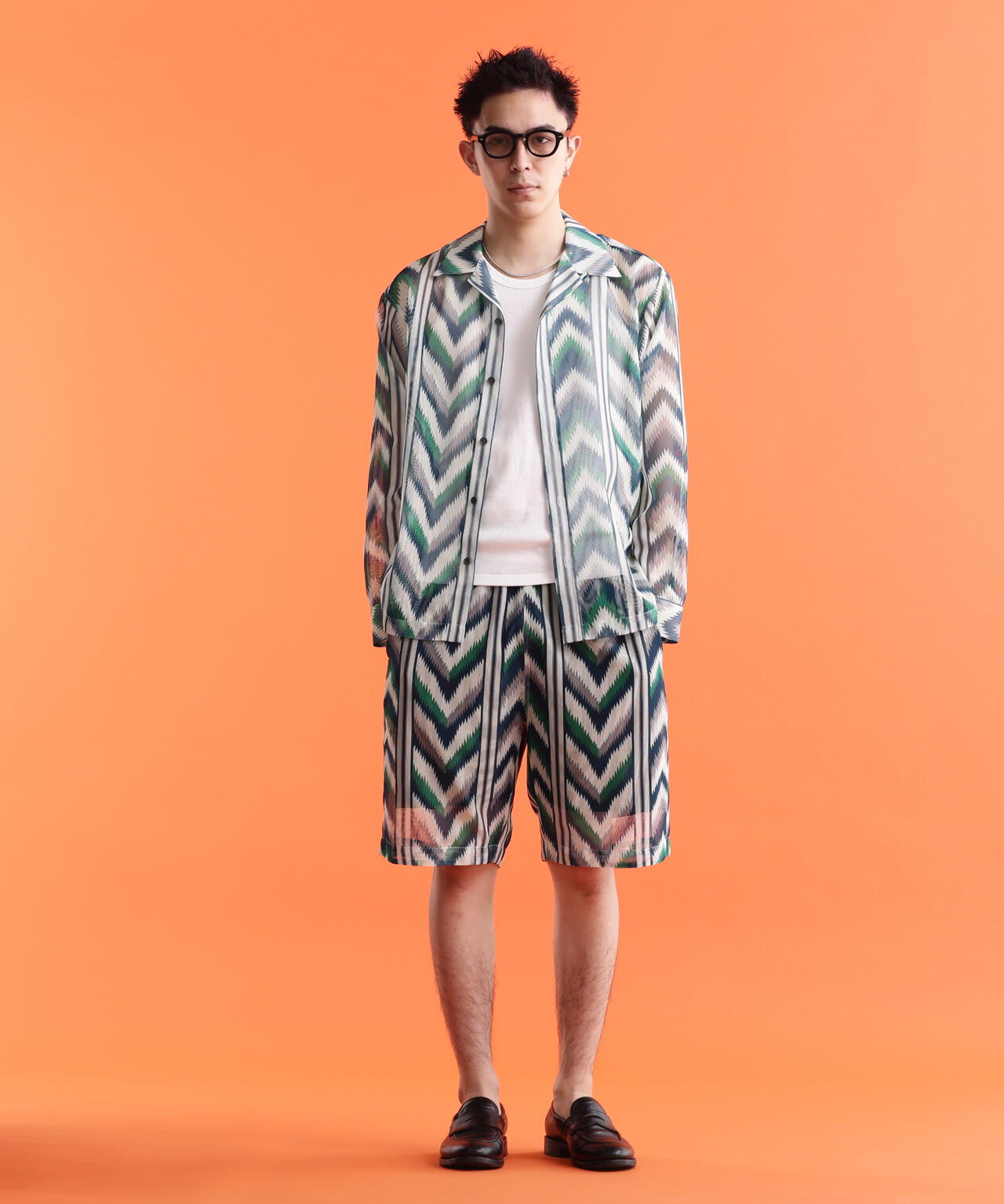 PATTERNED MESH L/S SHIRT/パターンメッシュ ロングスリーブシャツ
