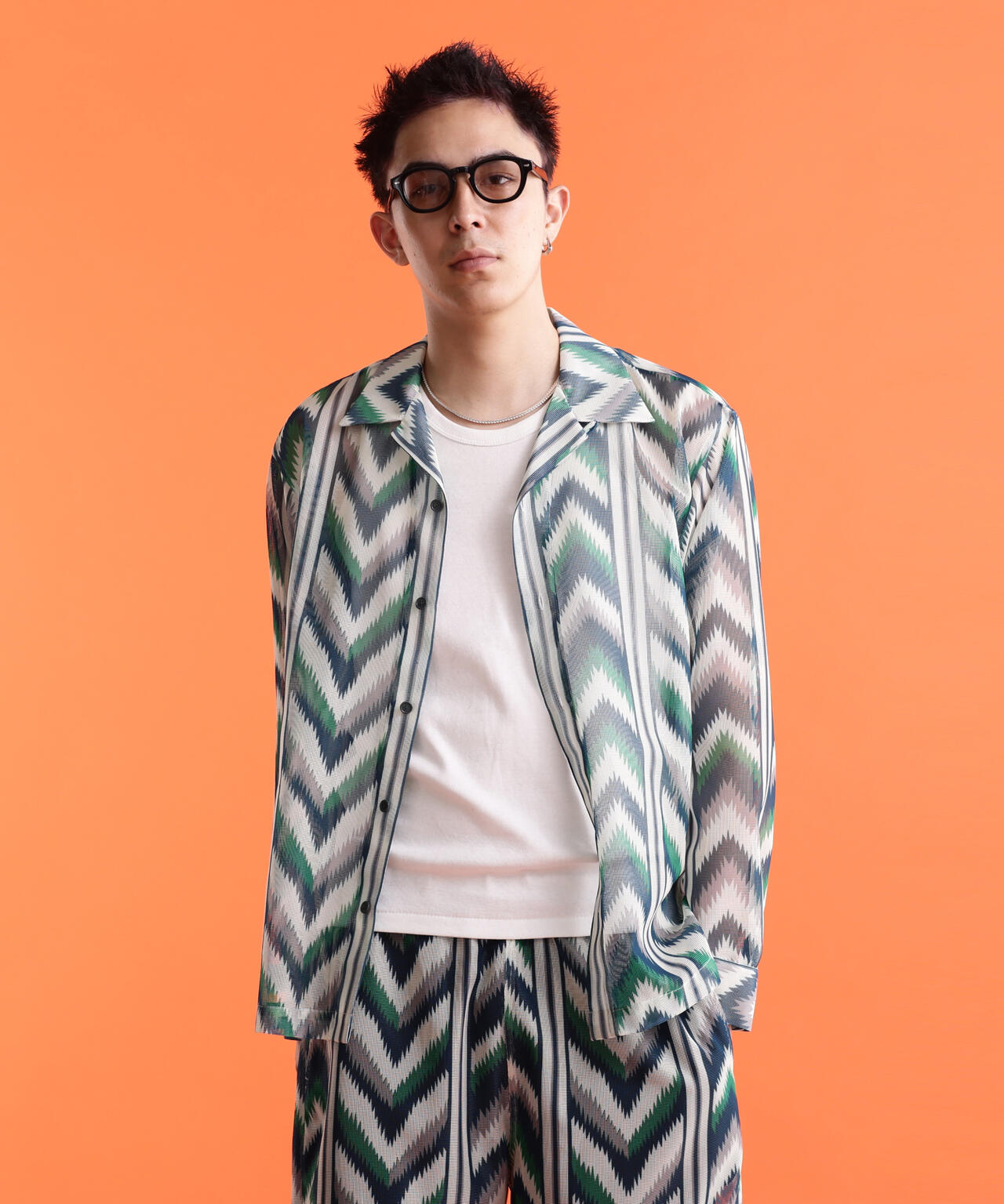 PATTERNED MESH L/S SHIRT/パターンメッシュ ロングスリーブシャツ