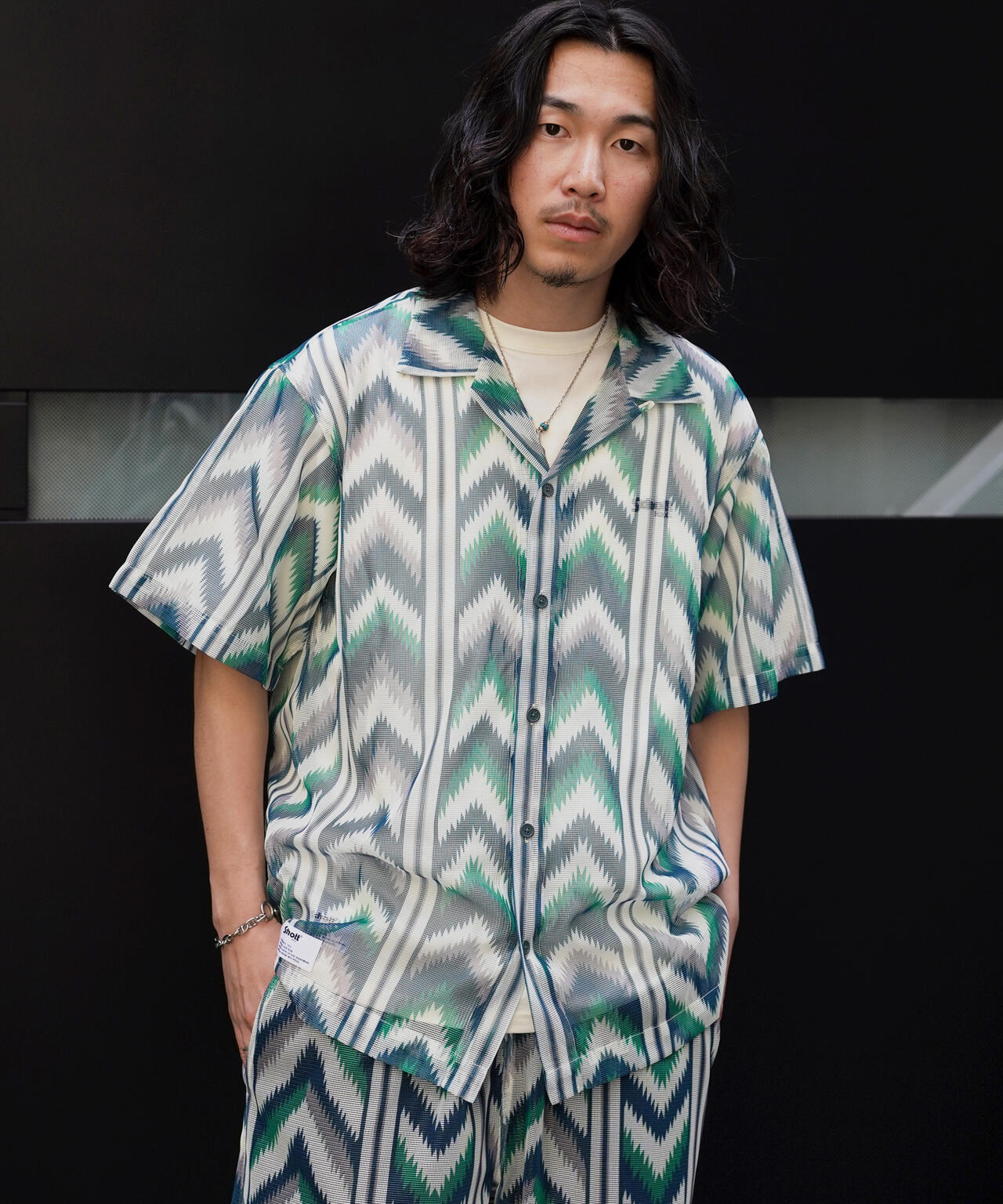 PATTERNED MESH S/S SHIRT/パターンメッシュ ショートスリーブシャツ