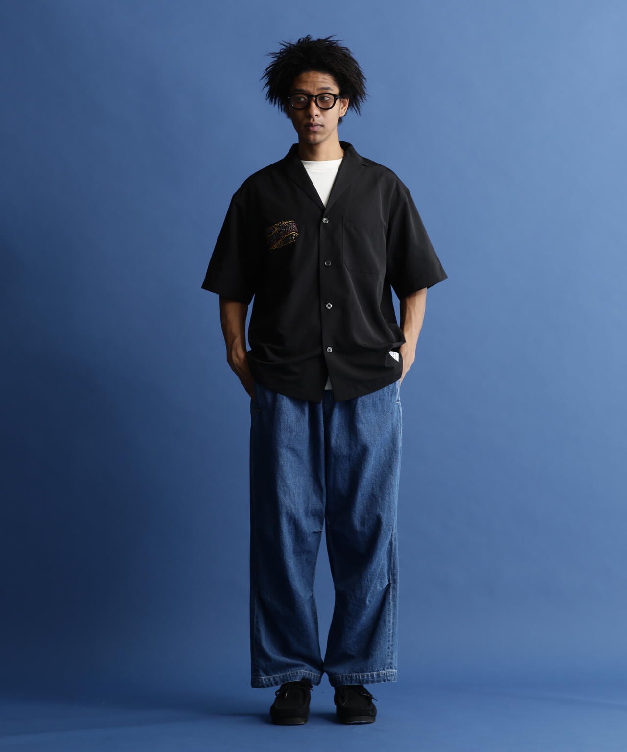 【WEB LIMITED】EMB. TC SHIRT BARBER/刺繍シャツ "バーバーロゴ"