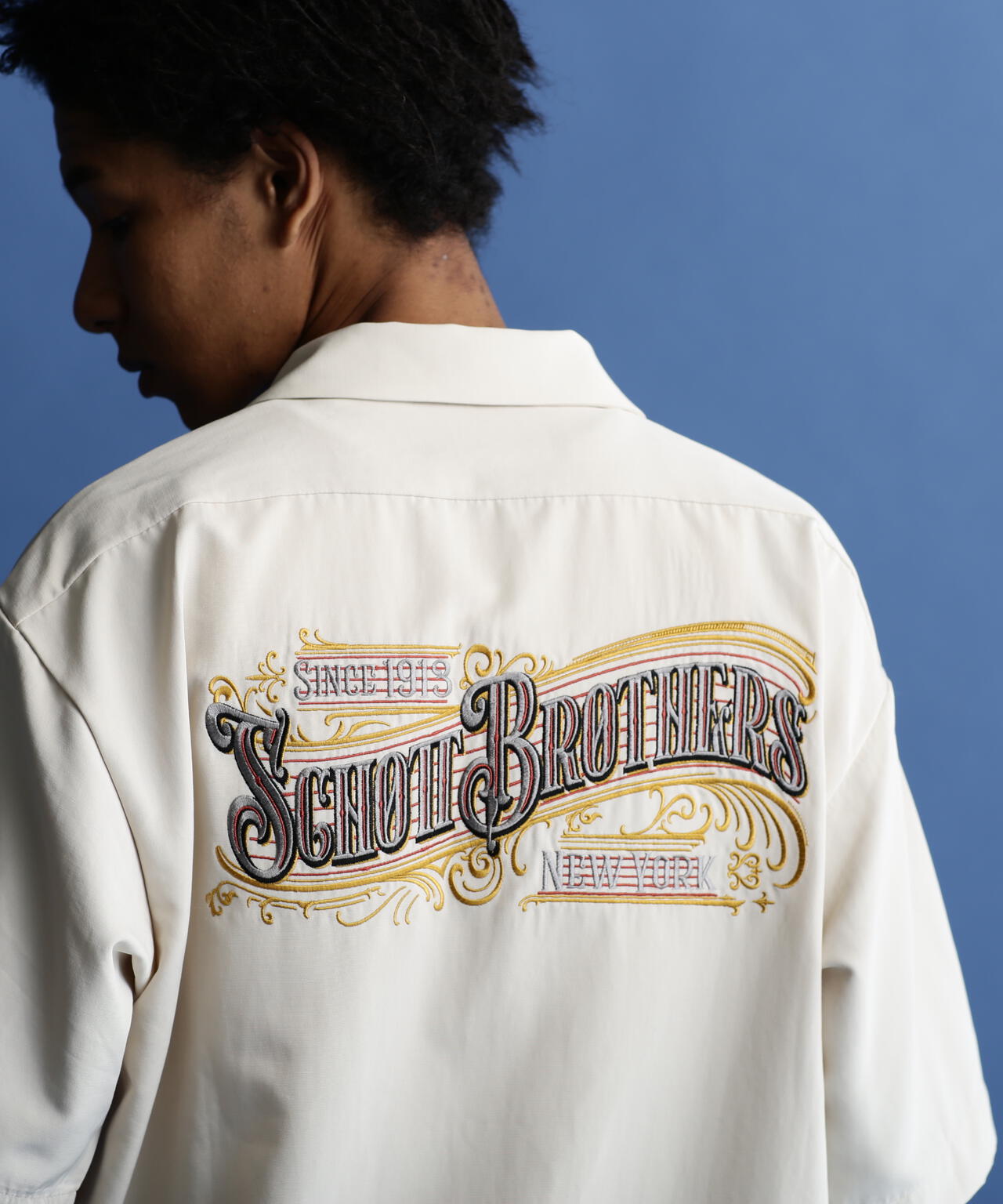 【WEB LIMITED】EMB. TC SHIRT BARBER/刺繍シャツ "バーバーロゴ"