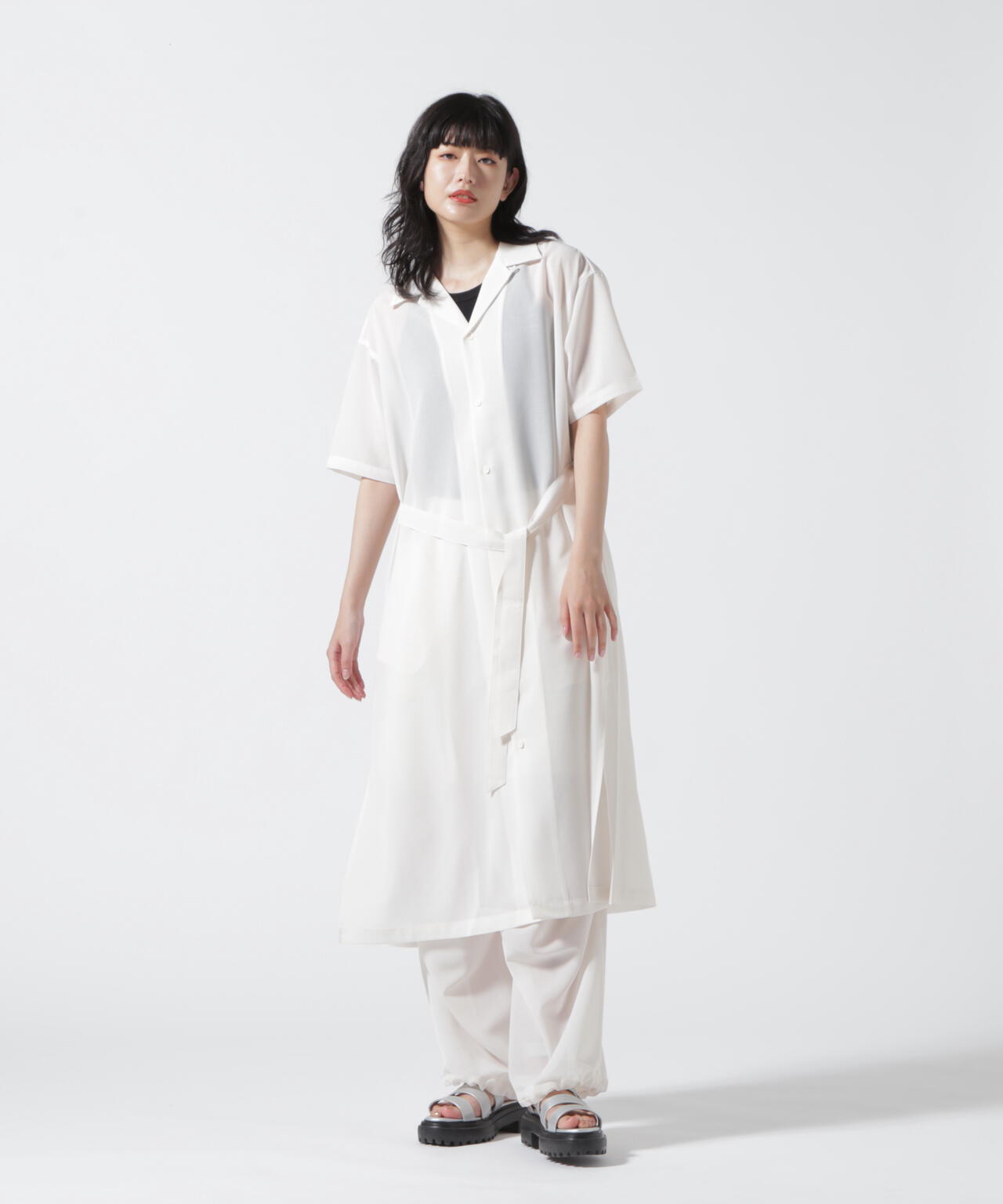【Women's】CHIFFON SHIRT ONE PIECE/シフォンシャツ ワンピース