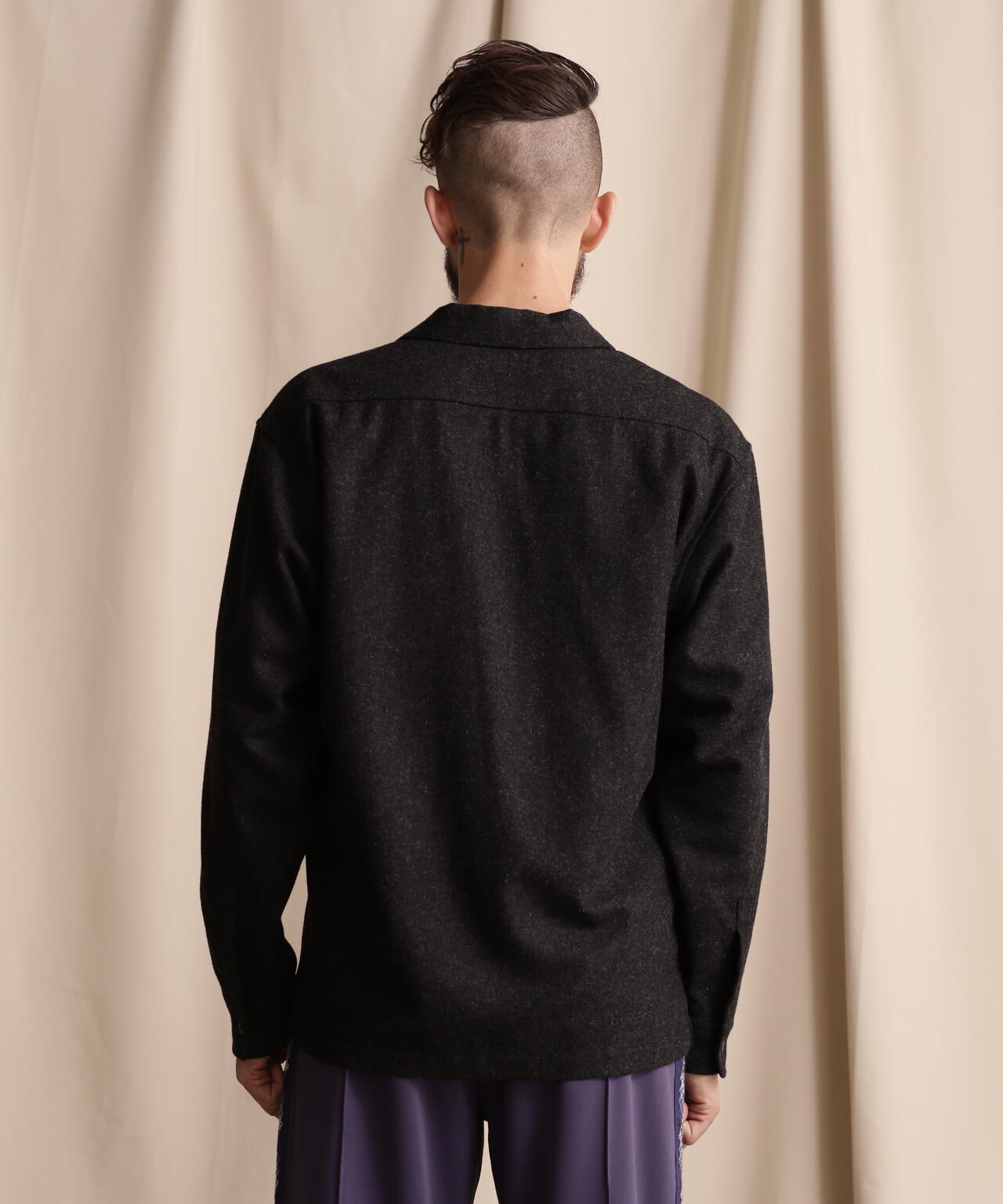 LINE 2TONE L/S WOOL SHIRT/ライン2トーン ウールシャツ