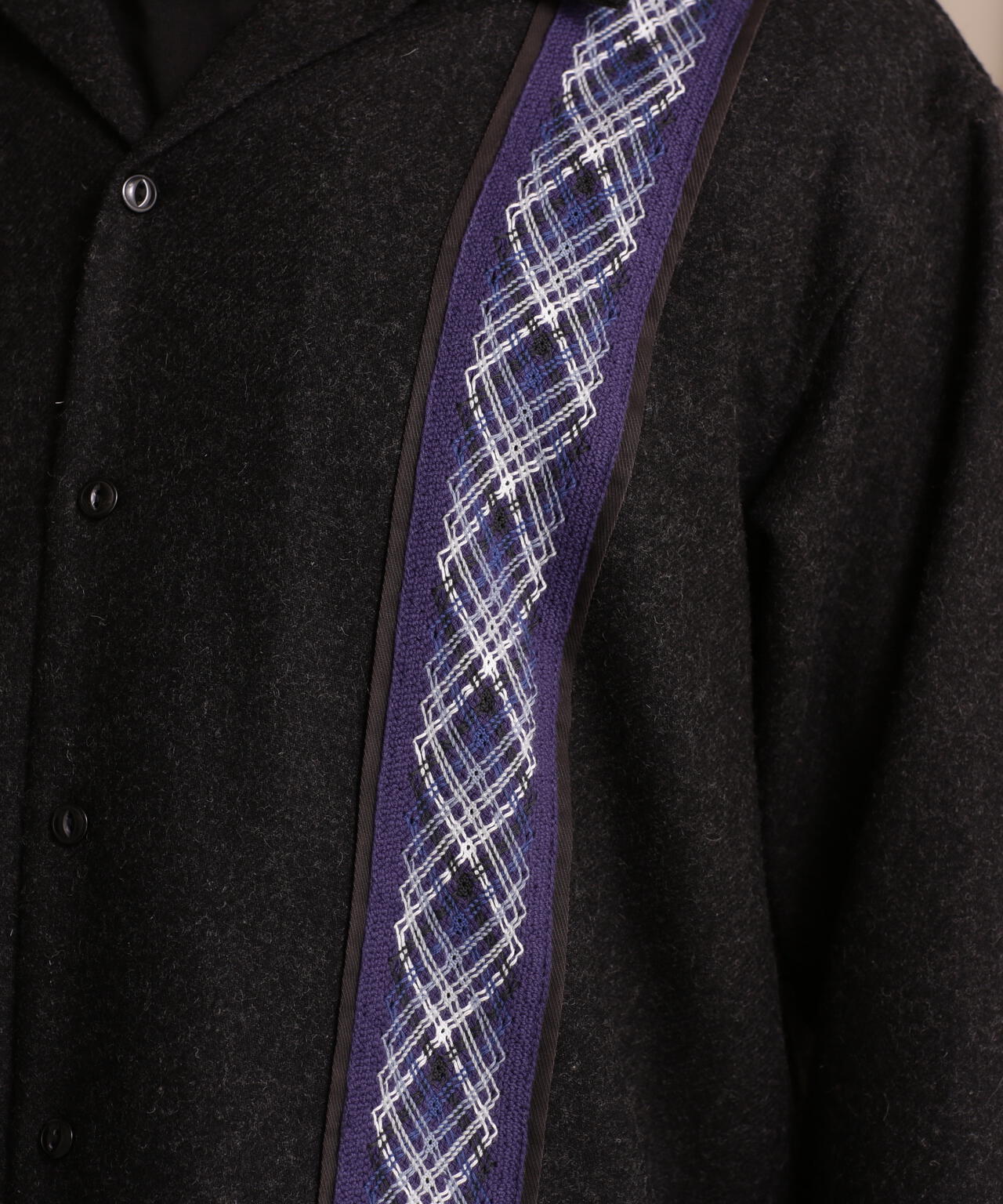 LINE 2TONE L/S WOOL SHIRT/ライン2トーン ウールシャツ