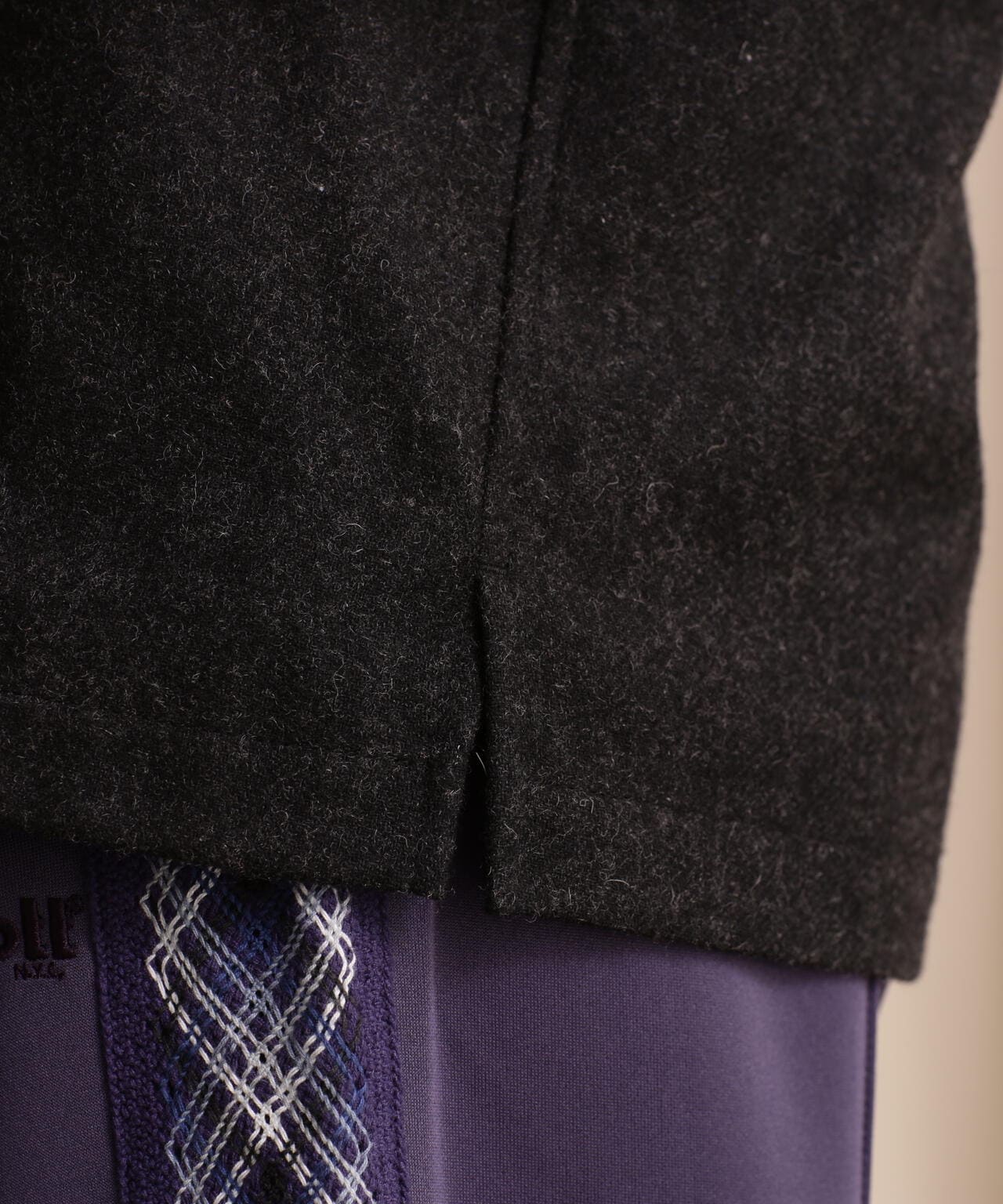 LINE 2TONE L/S WOOL SHIRT/ライン2トーン ウールシャツ