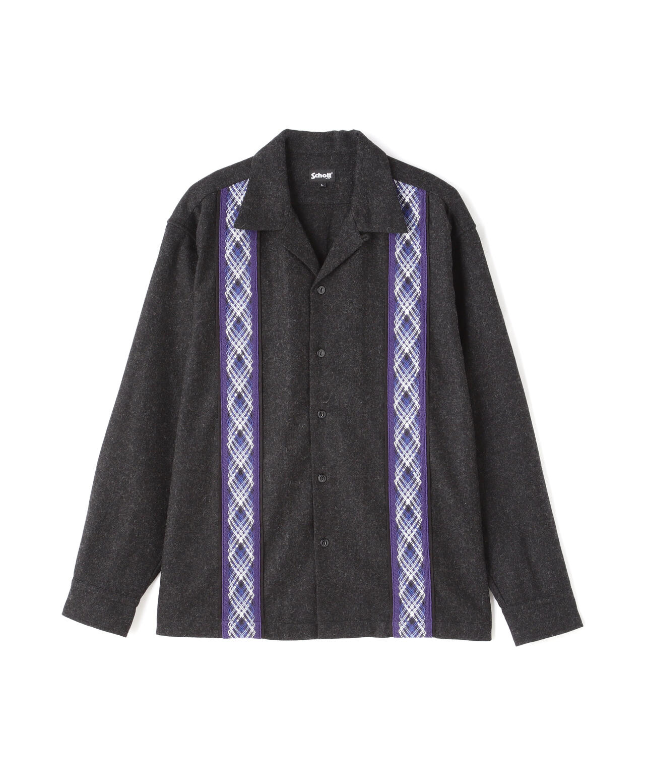 LINE 2TONE L/S WOOL SHIRT/ライン2トーン ウールシャツ