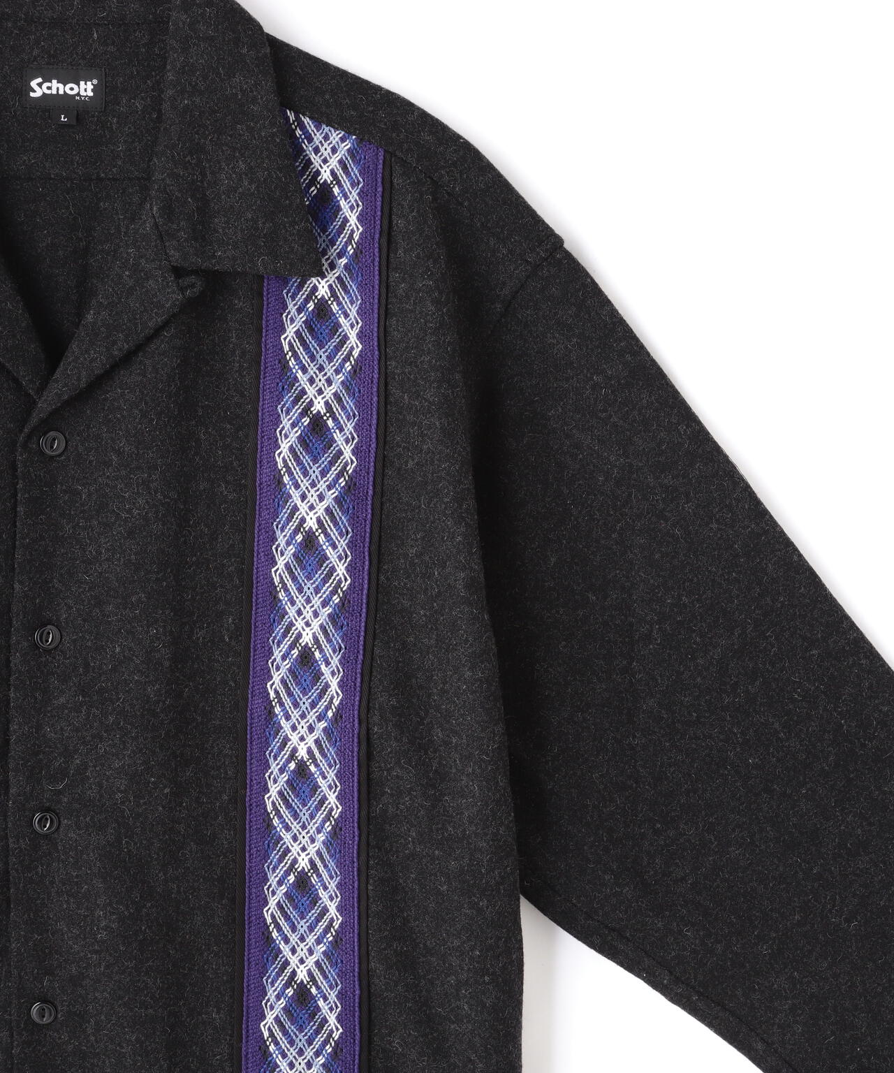 LINE 2TONE L/S WOOL SHIRT/ライン2トーン ウールシャツ