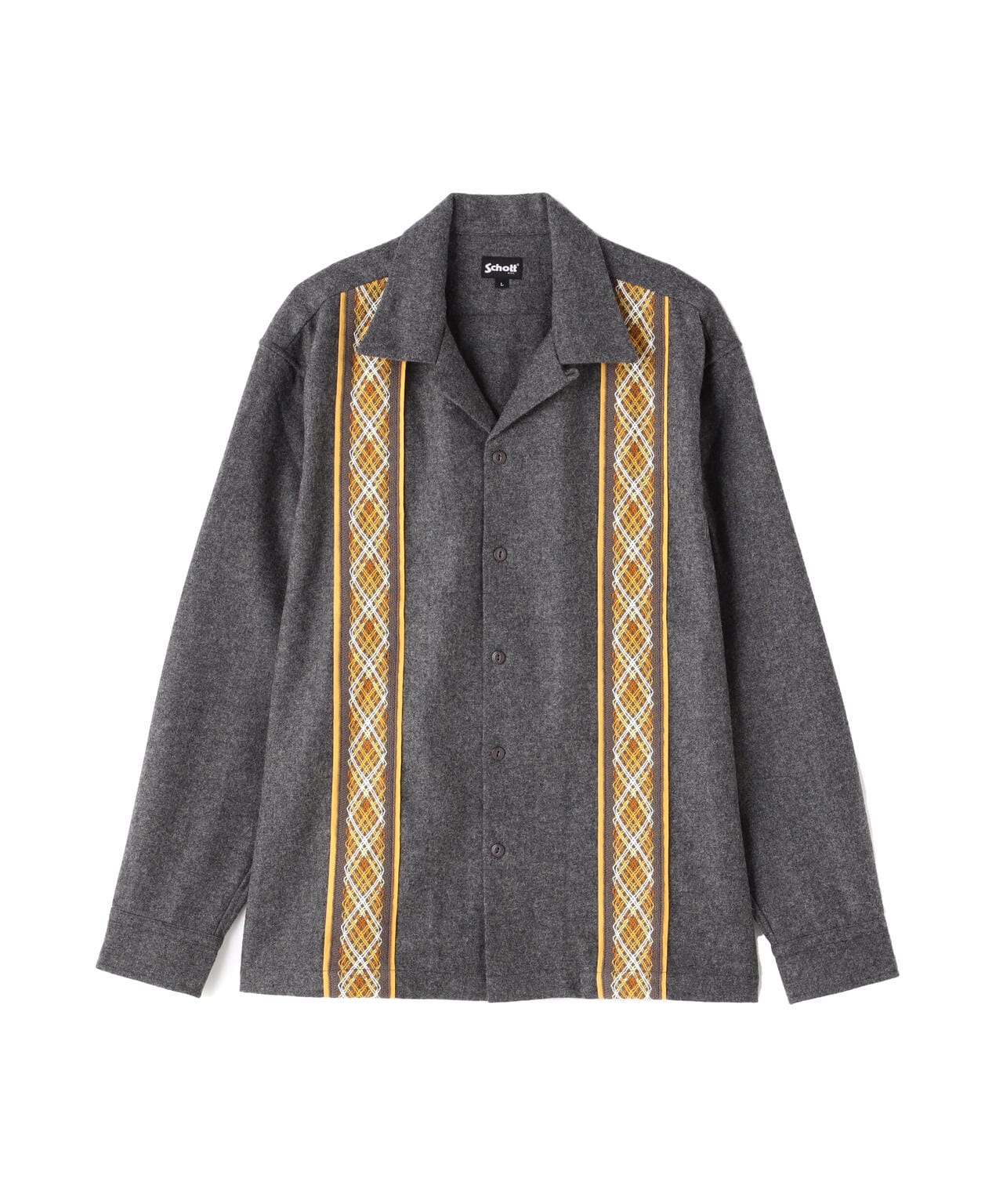 LINE 2TONE L/S WOOL SHIRT/ライン2トーン ウールシャツ