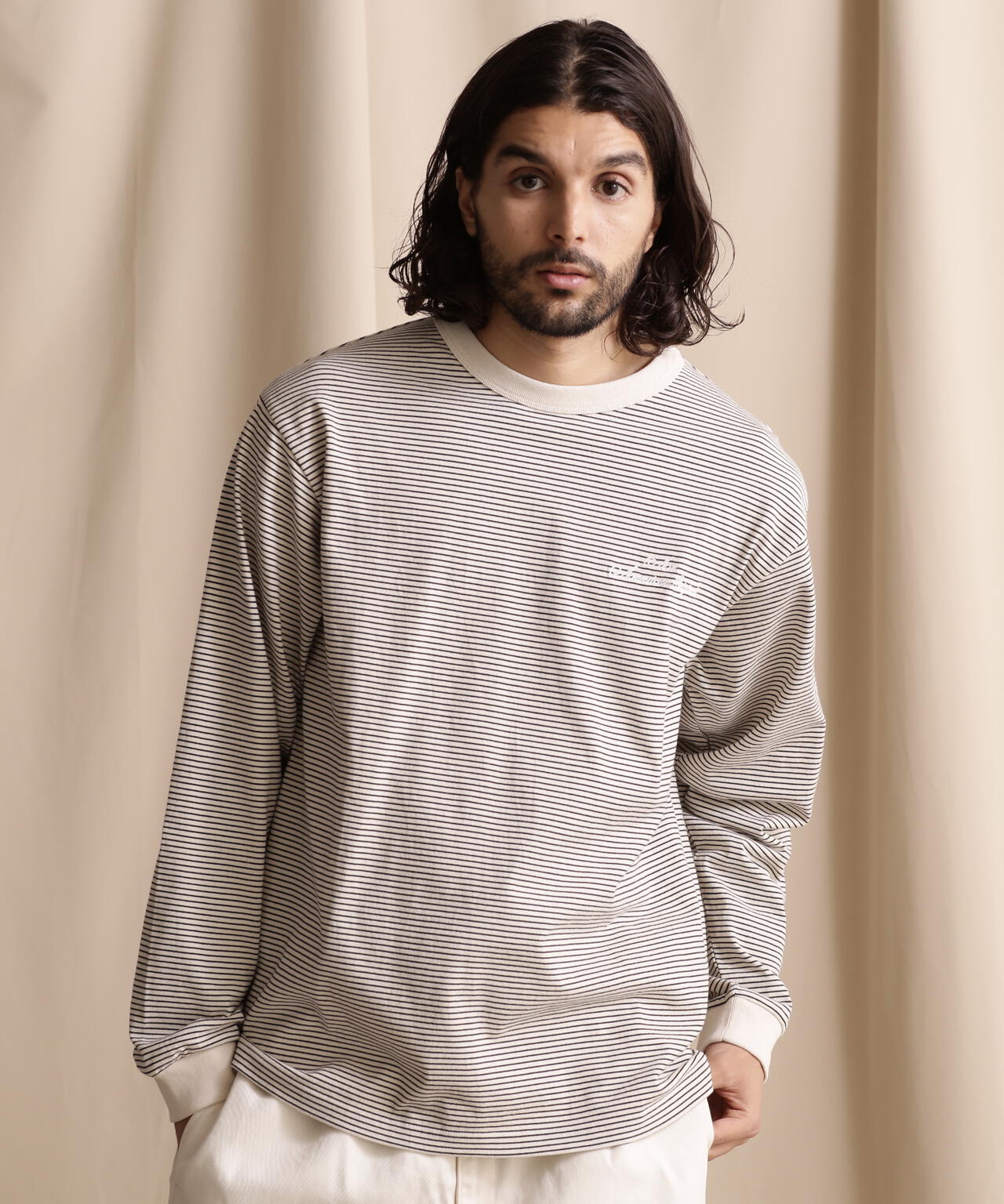 直営限定/BLIND STRIPE LS T-SHIRT/ブラインドストライプ ロングTシャツ