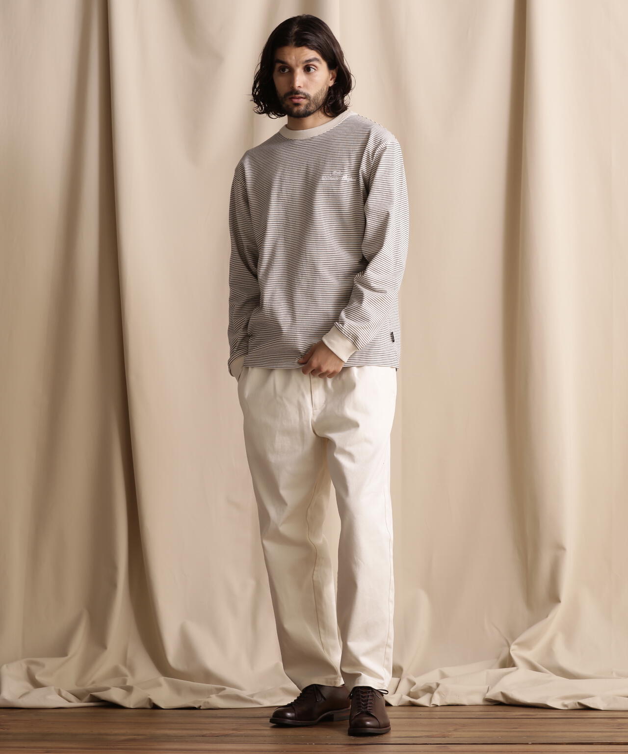 直営限定/BLIND STRIPE LS T-SHIRT/ブラインドストライプ ロングTシャツ