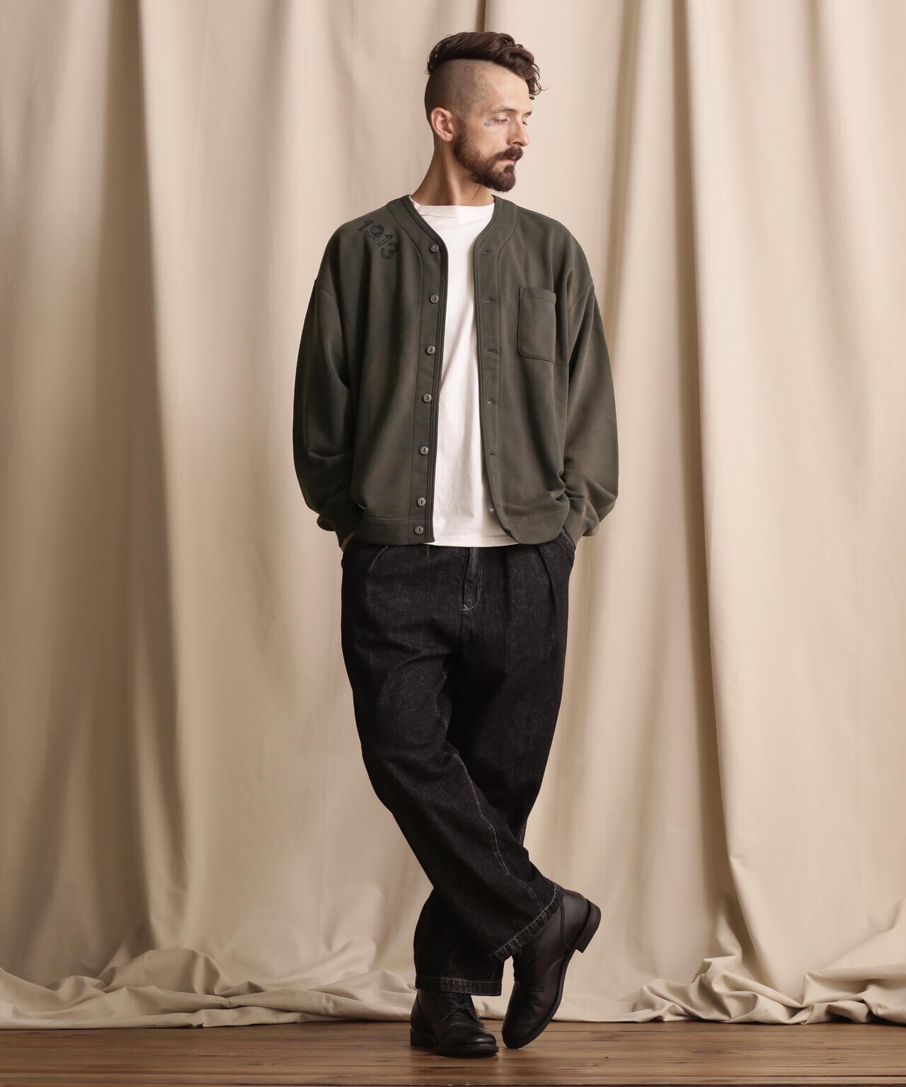 WEB LIMITED/STENCIL SWEAT CARDIGAN/ステンシル スウェット カーディガン