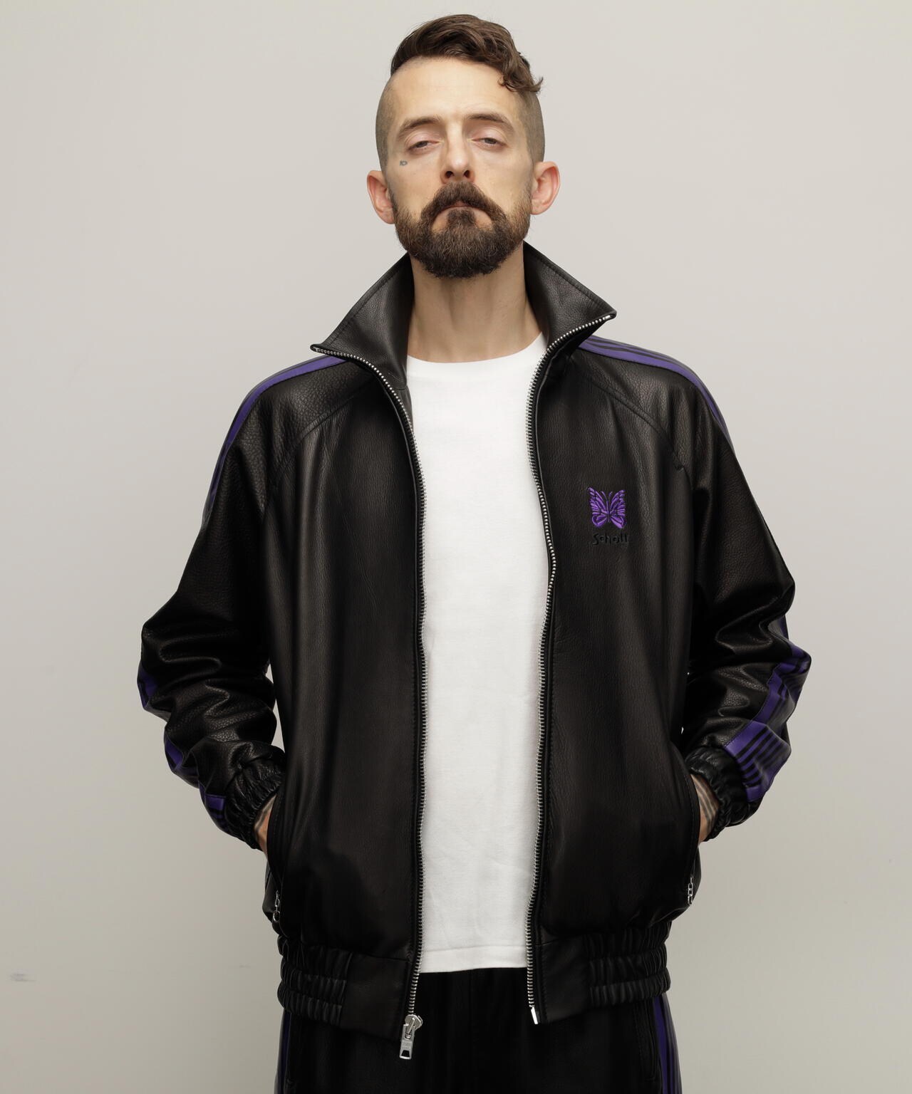 ×NEEDLES/×ニードルス/LEATHER TRACK JACKET/レザー トラックジャケット