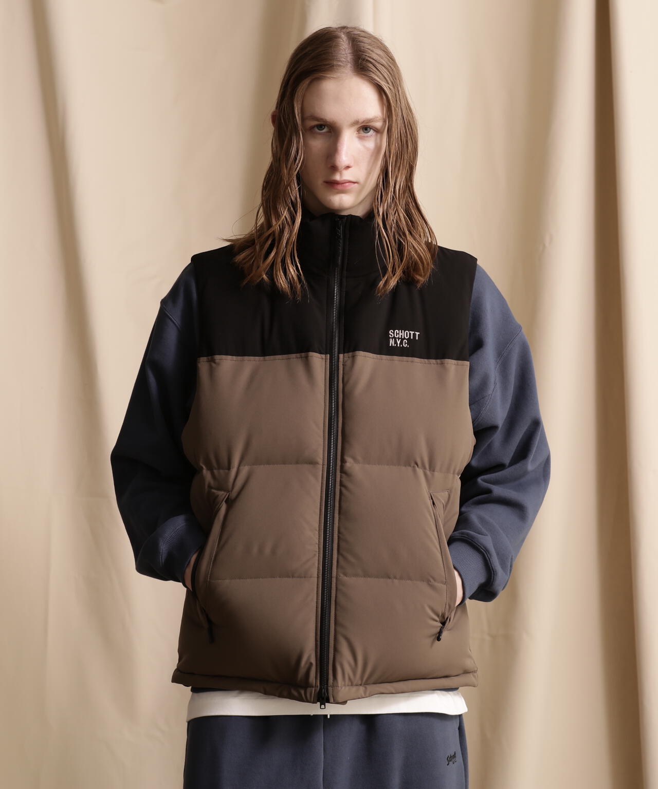 2WAY 2TONE DOWN JACKET/2ウェイ 2トーン ダウンジャケット