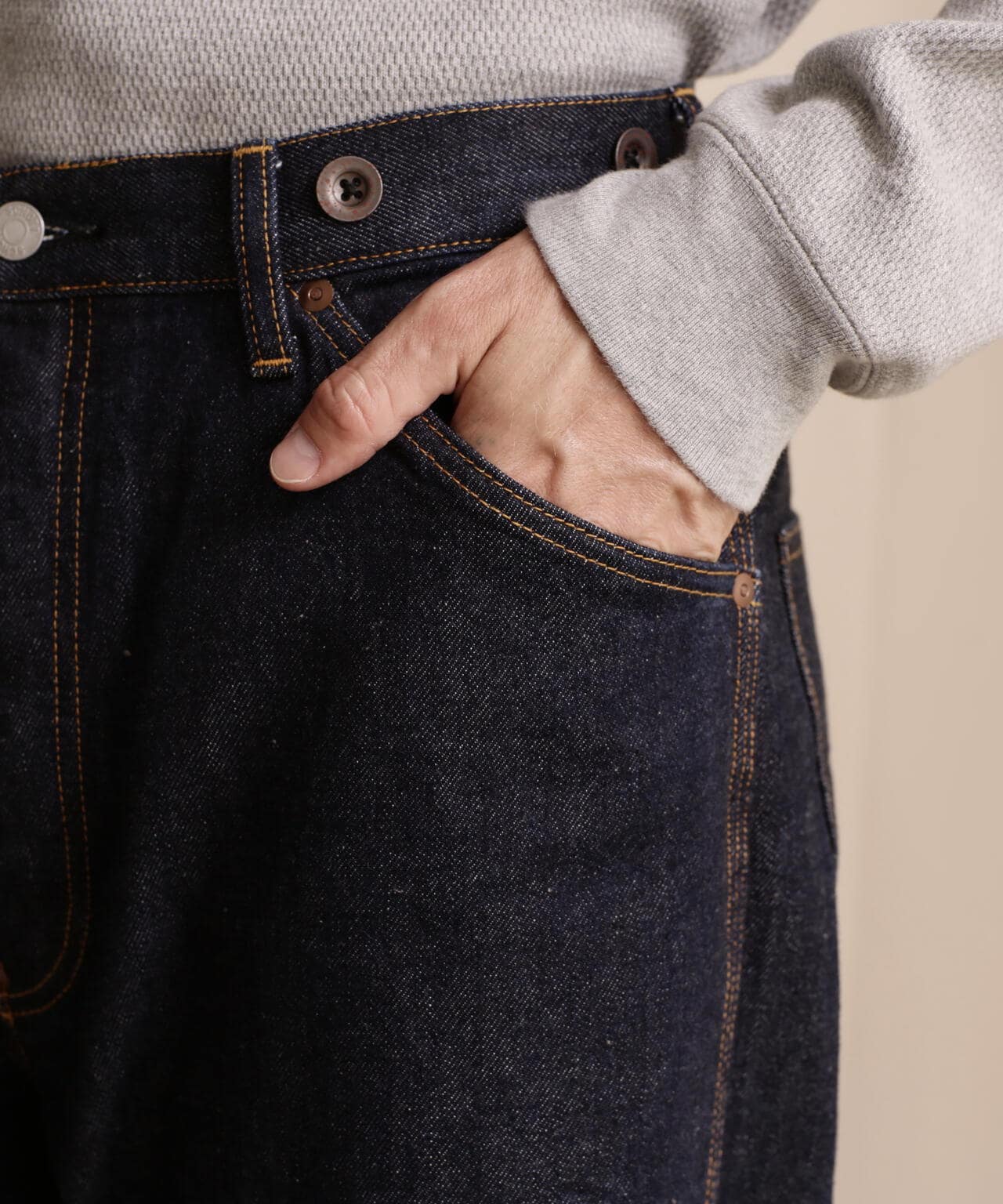 【直営限定】WIDE GRIDE DENIM PANTS/ワイドシルエットデニム