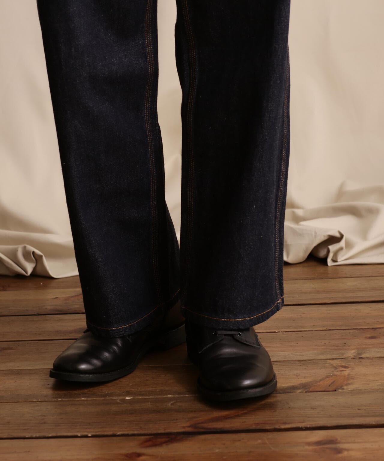 【直営限定】WIDE GRIDE DENIM PANTS/ワイドシルエットデニム