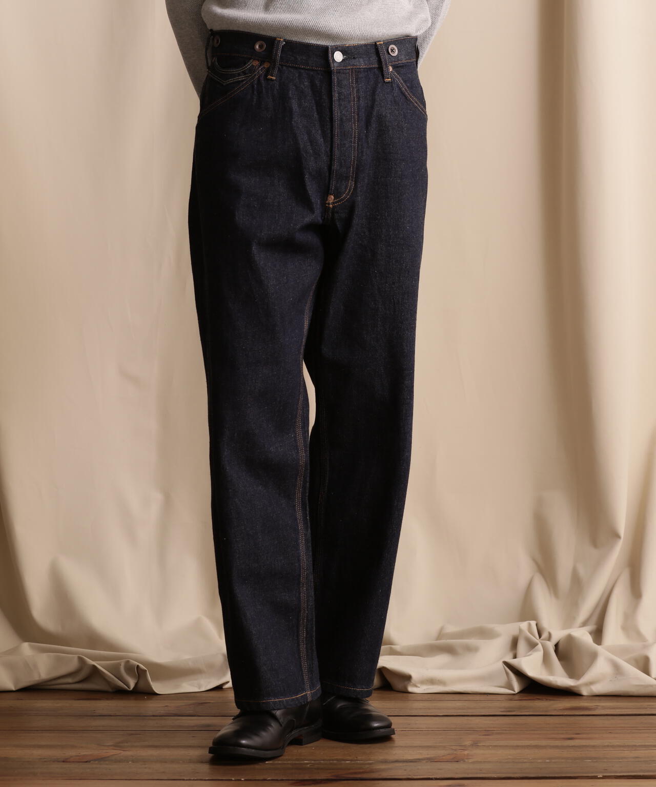 【直営限定】WIDE GRIDE DENIM PANTS/ワイドシルエットデニム