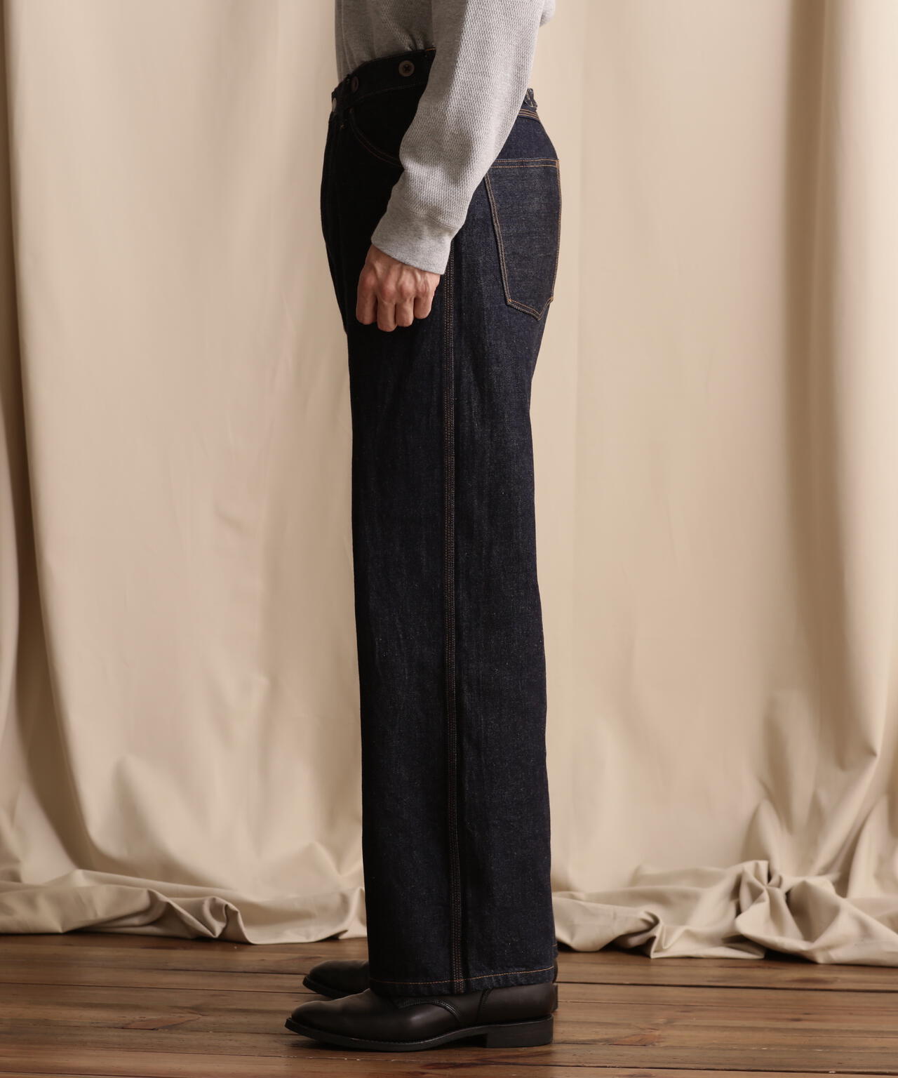 【直営限定】WIDE GRIDE DENIM PANTS/ワイドシルエットデニム