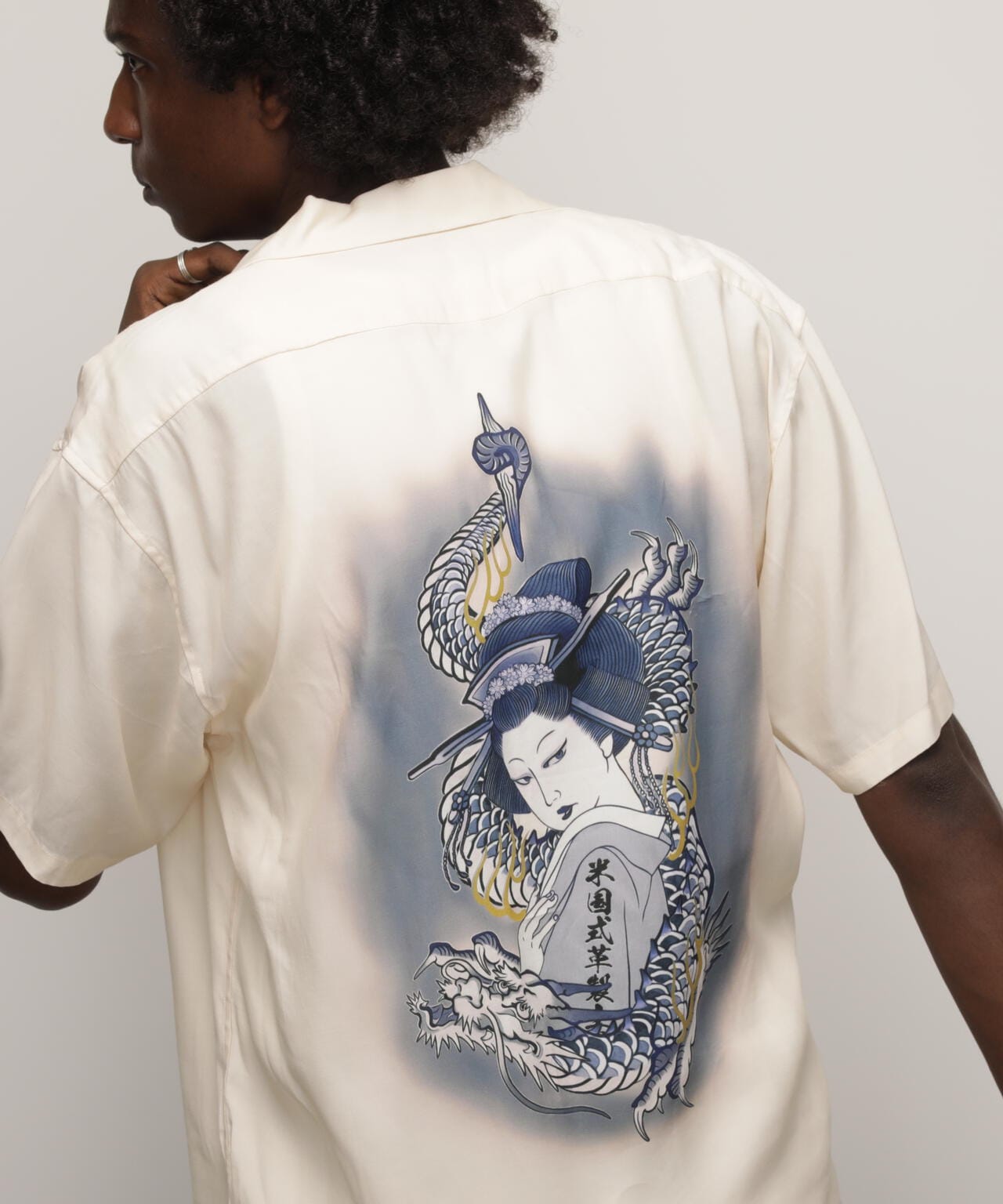 RAYON SHIRT"LADY WITH THE DRAGON”/レーヨンシャツ 'レディ ウィズ ザ ドラゴン'