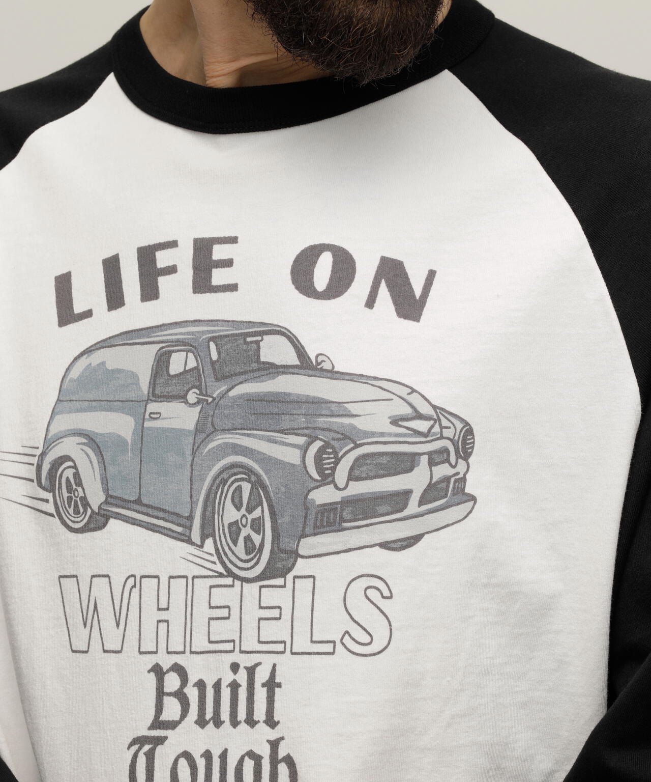 RS T-SHIRT "LIFE ON WHEELS"/ラグランスリーブ Tシャツ "ライフ オン ホイールズ"