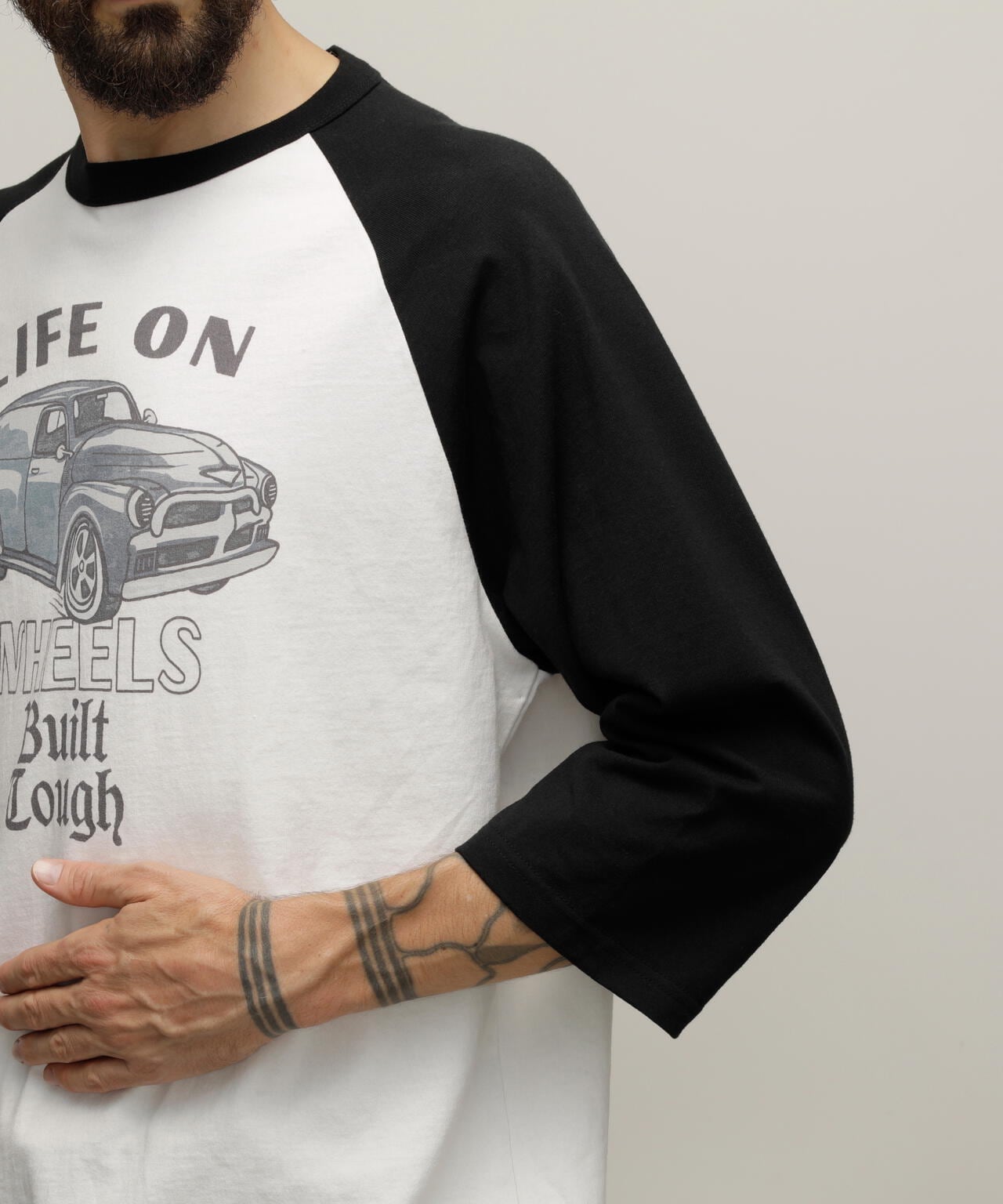 RS T-SHIRT "LIFE ON WHEELS"/ラグランスリーブ Tシャツ "ライフ オン ホイールズ"