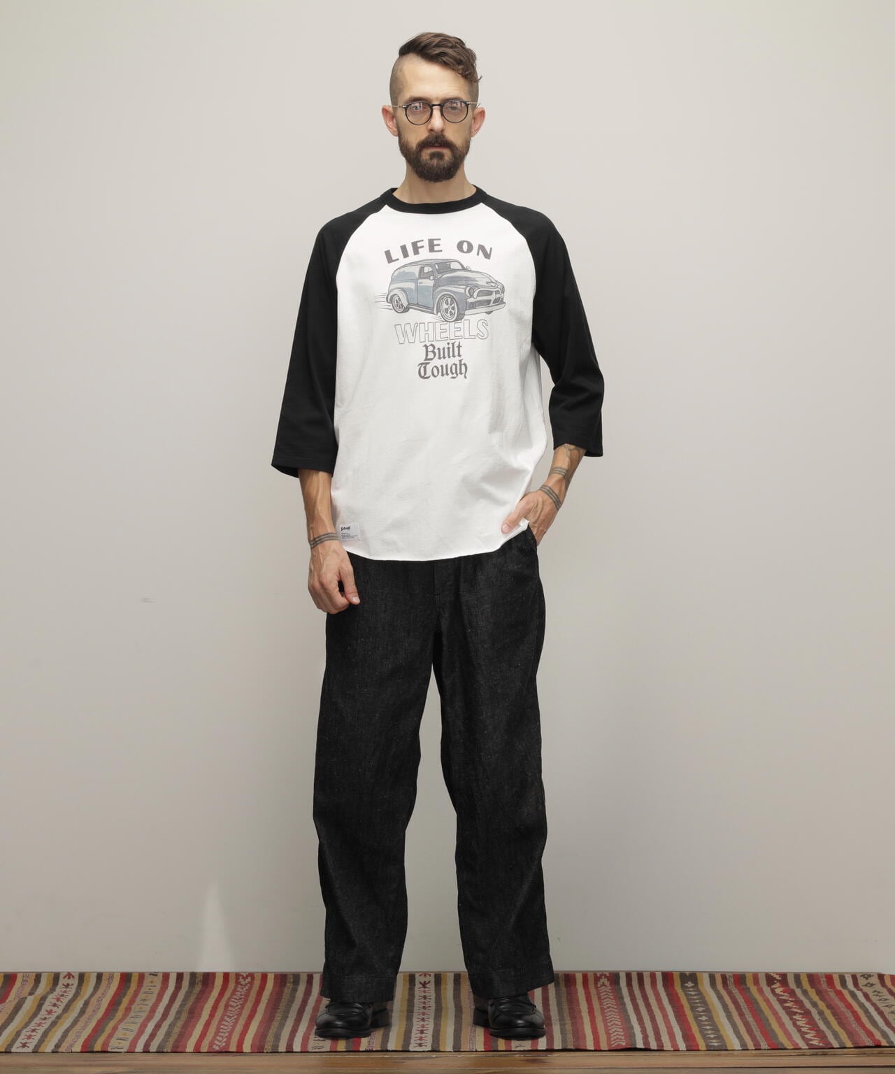 RS T-SHIRT "LIFE ON WHEELS"/ラグランスリーブ Tシャツ "ライフ オン ホイールズ"