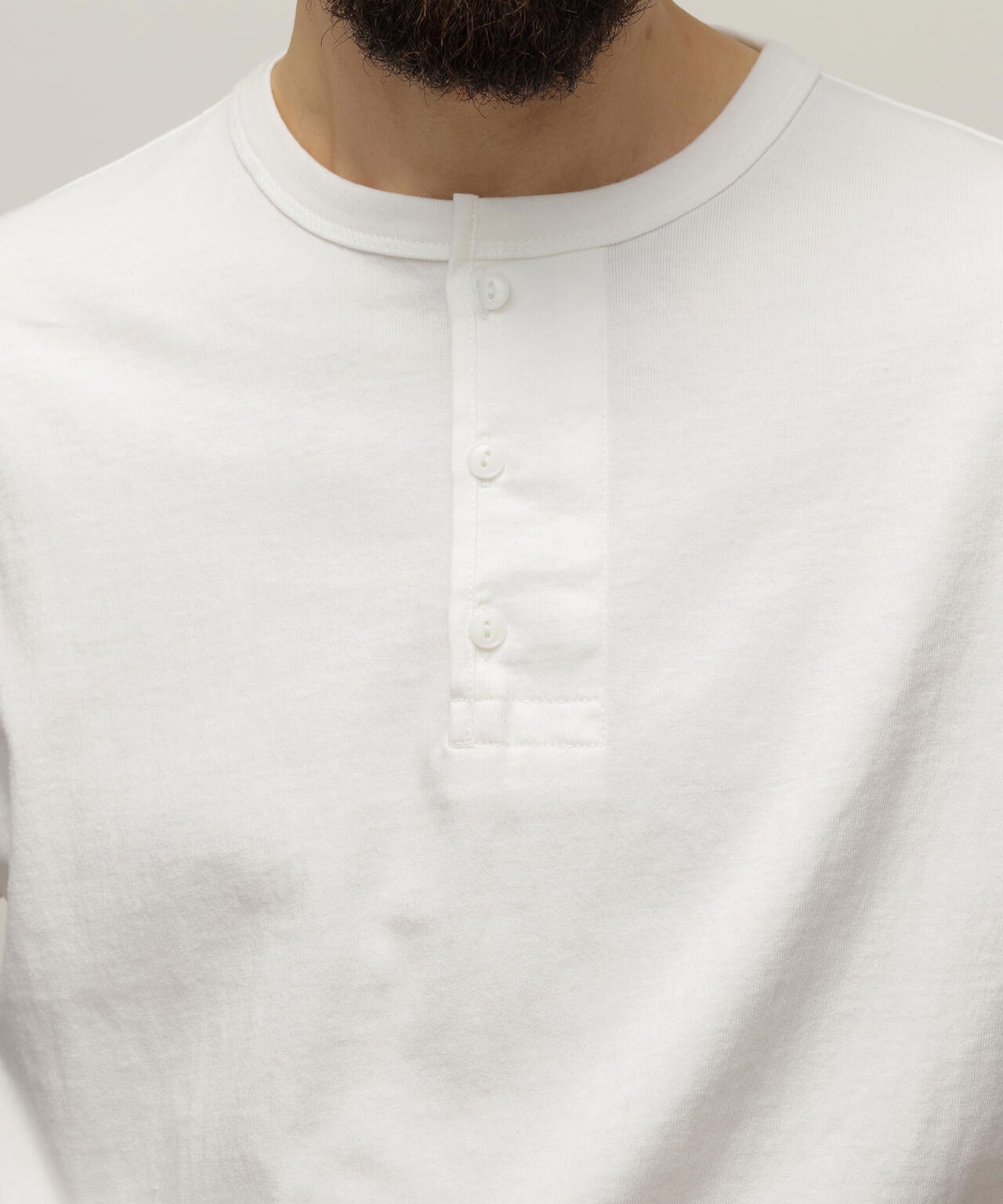HENLEY TーSHIRT "CREST DRAGON EMB"/刺繍ヘンリーTシャツ "クレスト ドラゴン"