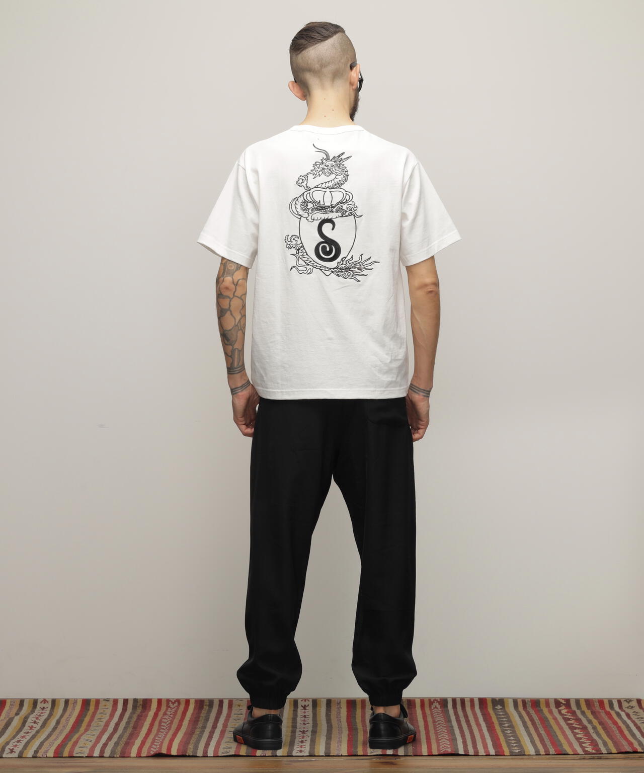 HENLEY TーSHIRT "CREST DRAGON EMB"/刺繍ヘンリーTシャツ "クレスト ドラゴン"