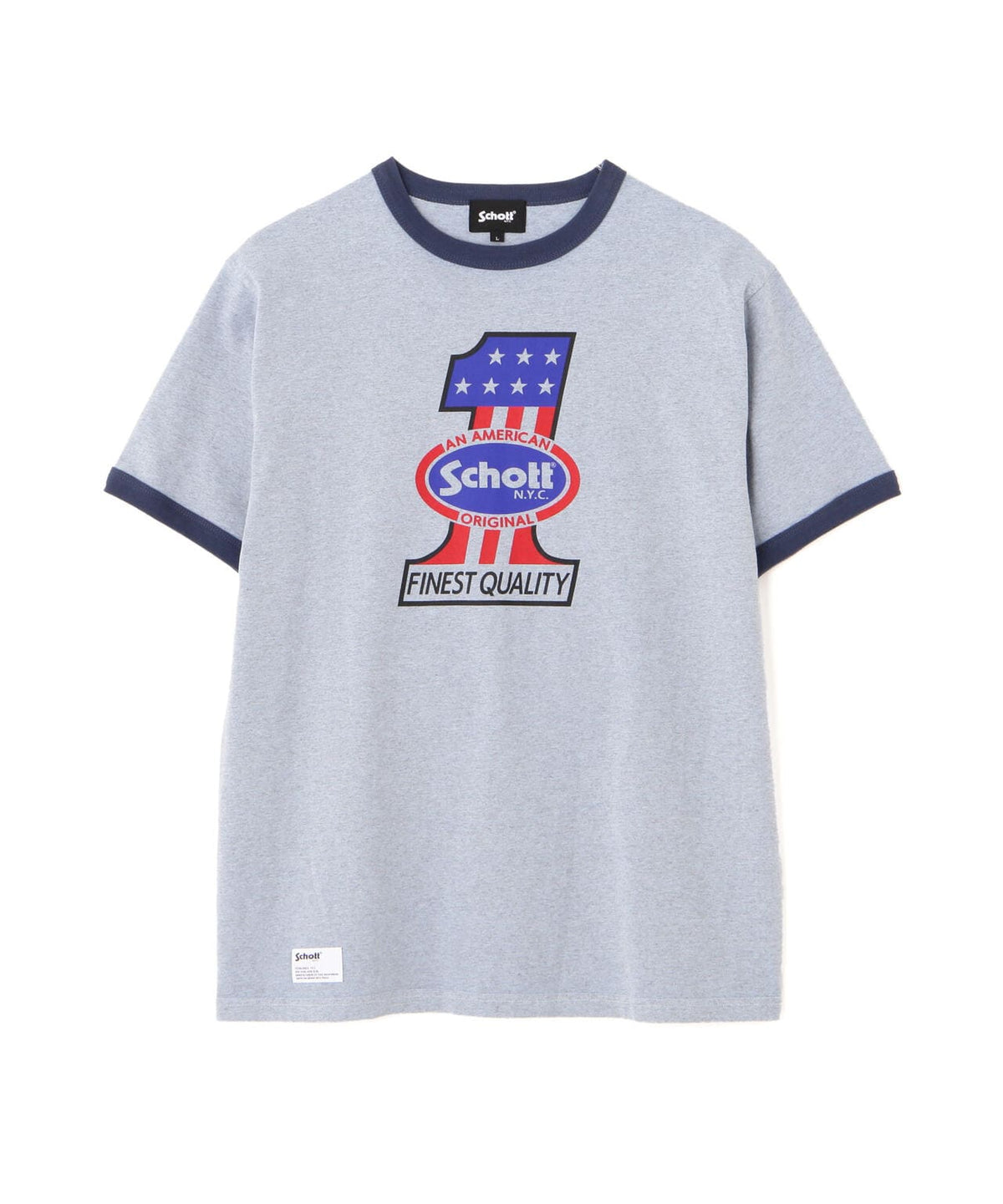 HEATHER TRIM T-SHIRT"NO.1 AMERICAN"/ヘザートリムTシャツ "ナンバーワン アメリカン"
